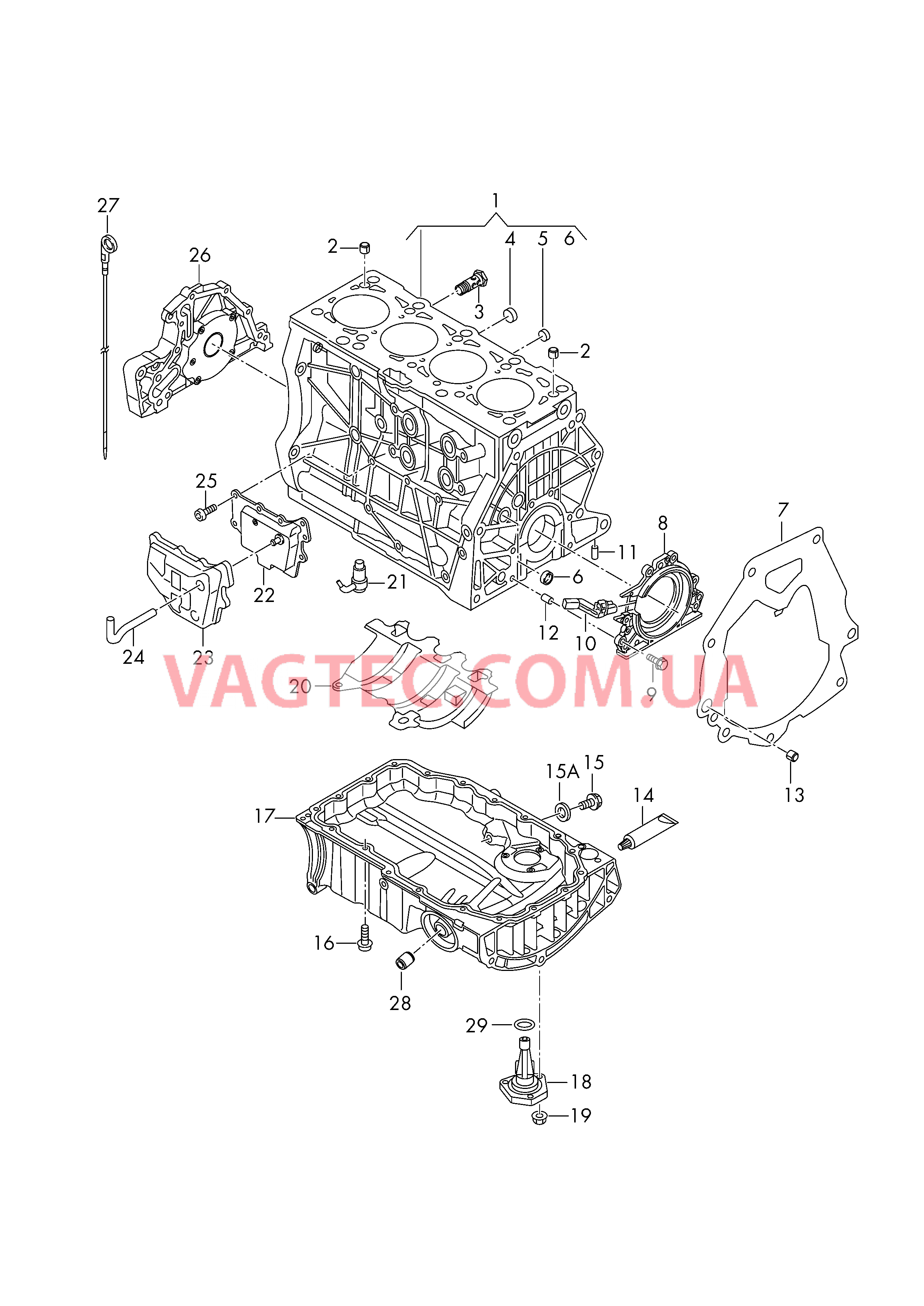 Блок цилиндров Масляный поддон  для AUDI A3 2017