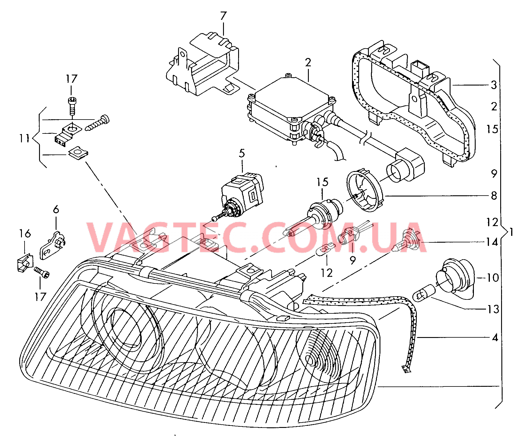  AUDI A3 Двойная галогенная фара для газоразрядных ламп  Фонарь указателя поворота  для AUDI A3 2001