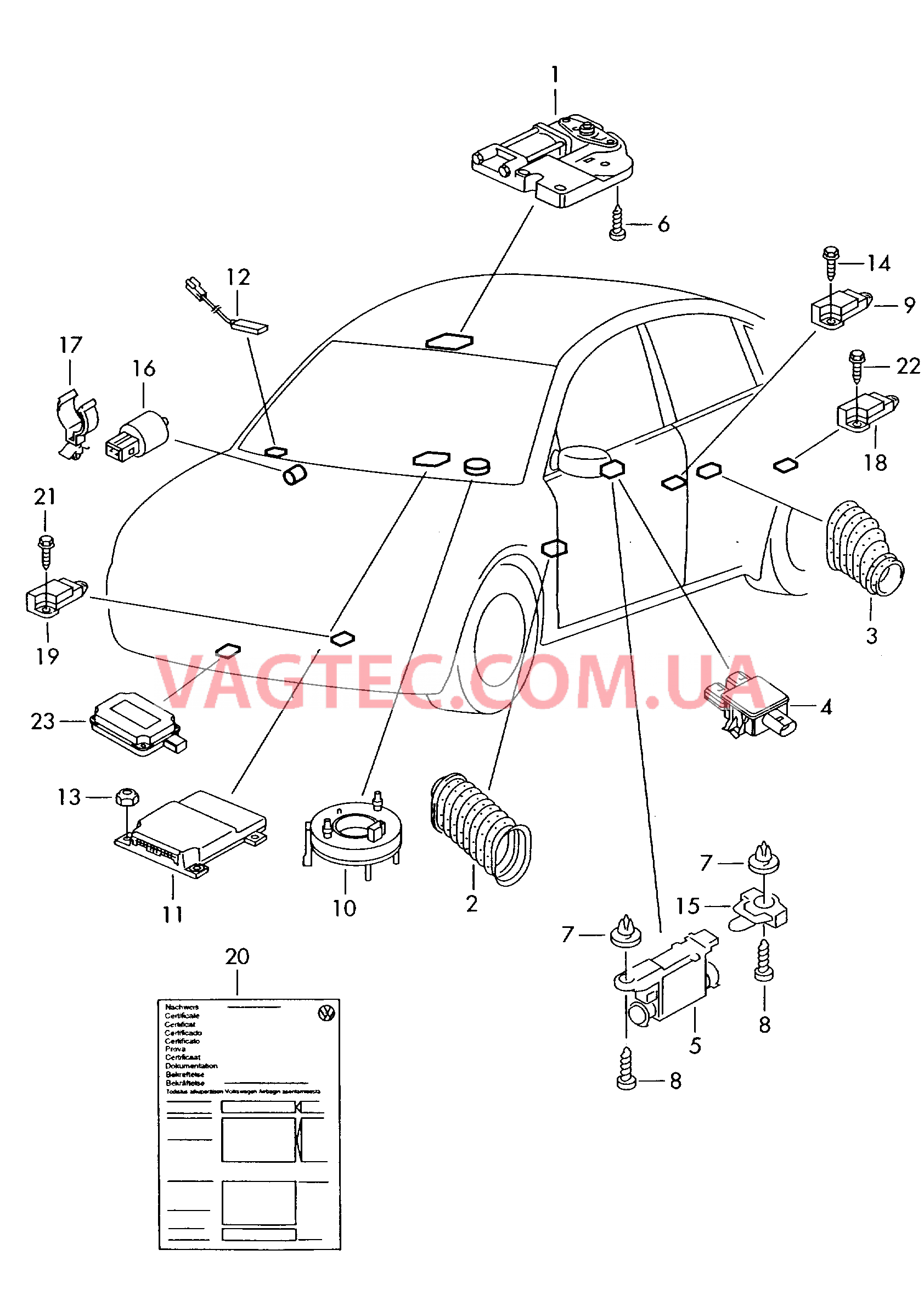 Электродетали для подуш.безоп. Мотор привода люка Гофрированный чехол  для VOLKSWAGEN Passat 2004