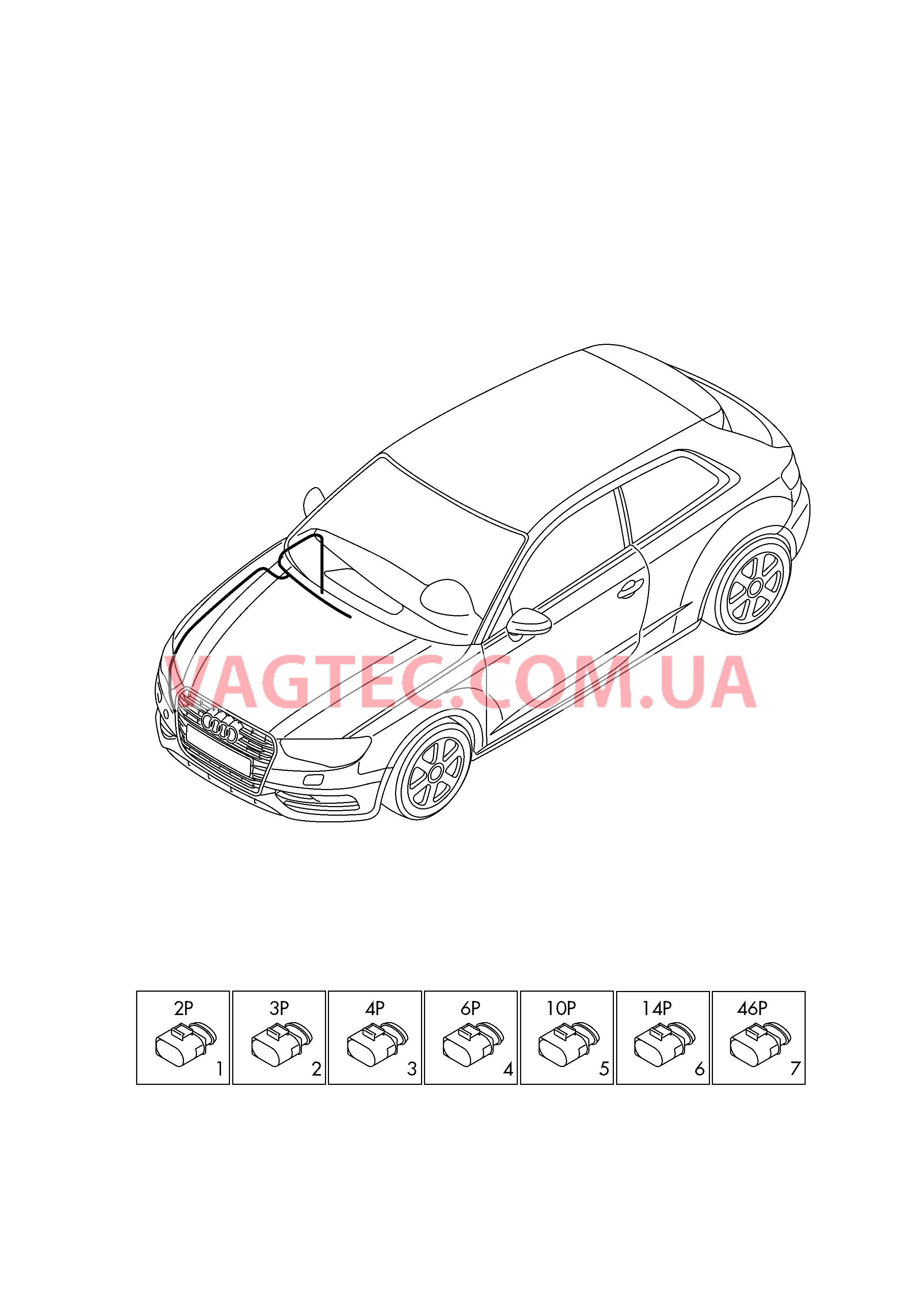 Детали не в сборе Жгут проводов для моторн. отс.                       Область:  для AUDI A3 2013-1