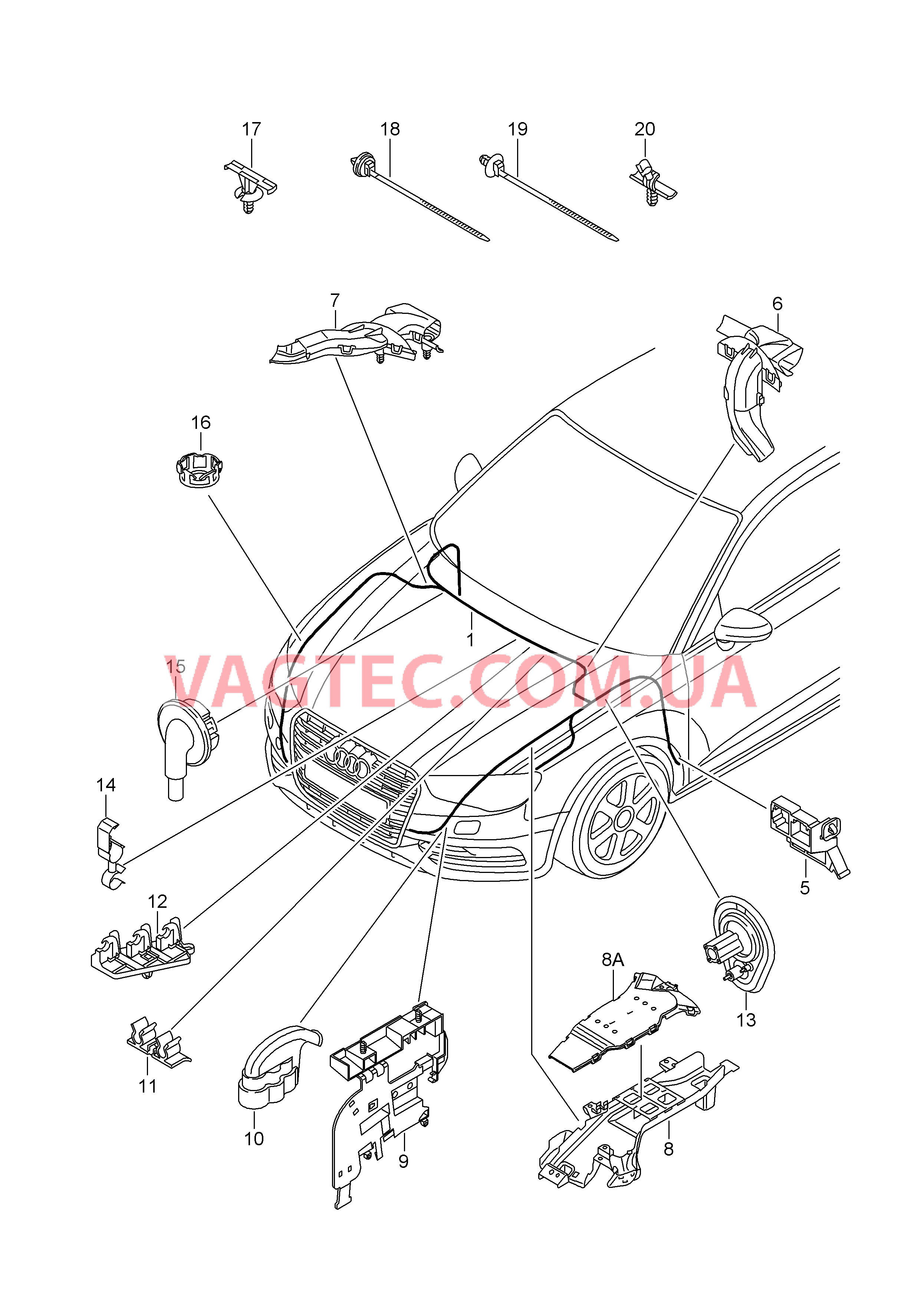 Жгут проводов для моторн. отс.  для AUDI A3 2014