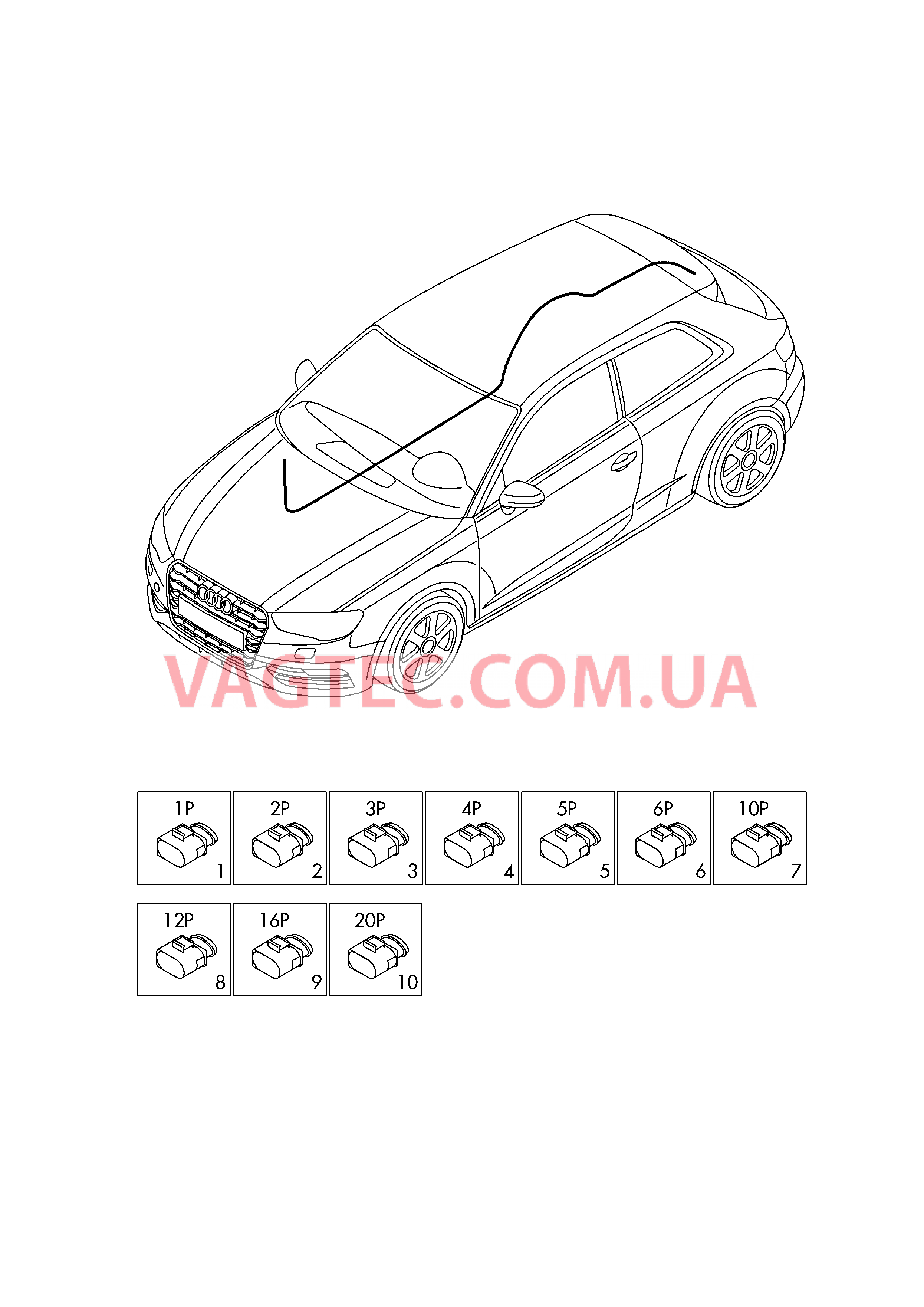 Детали не в сборе Жгут проводов для салона                       Область:  для AUDI A3 2014