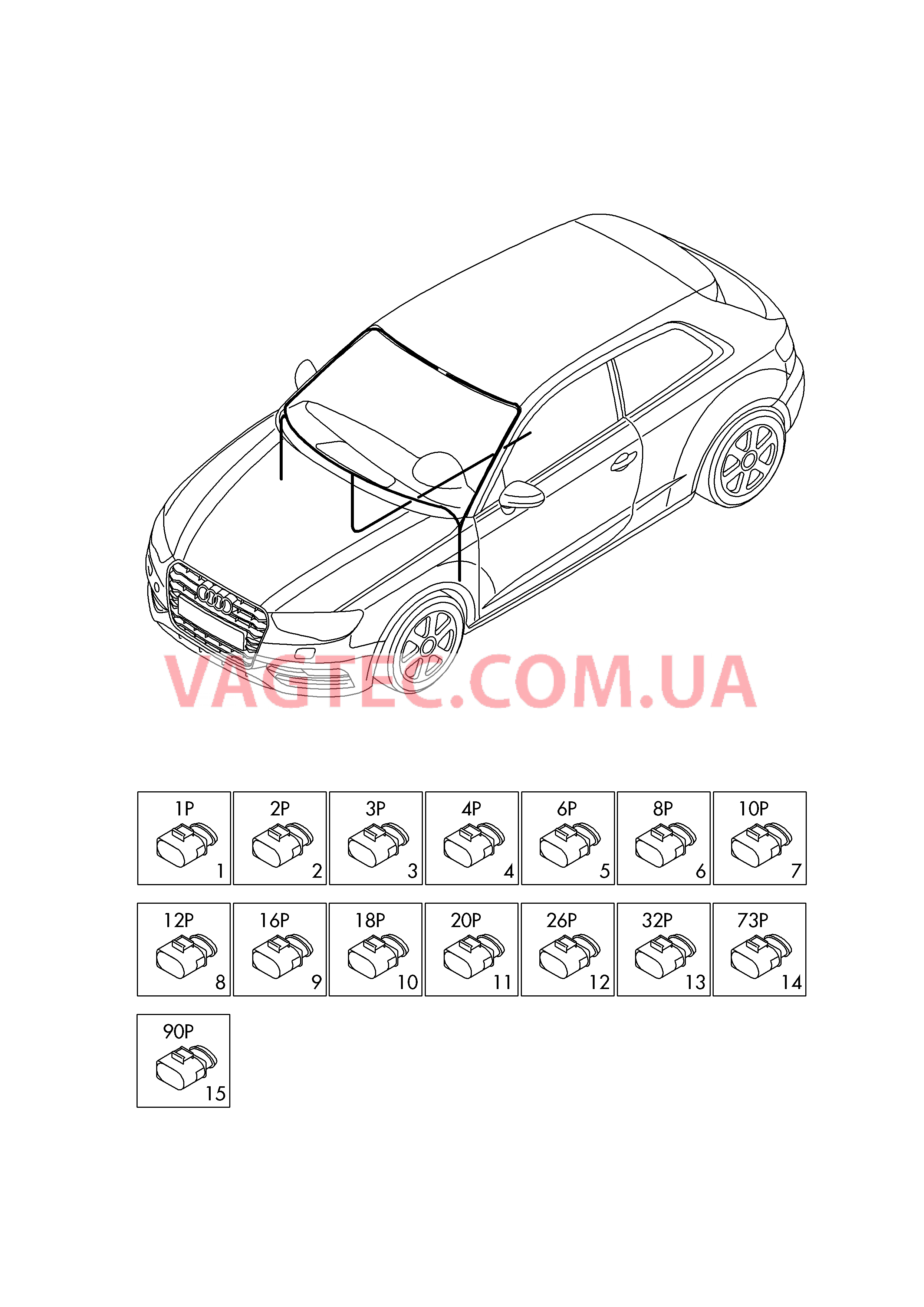 Детали не в сборе Жгут проводов для салона                       Область:  для AUDI A3 2015