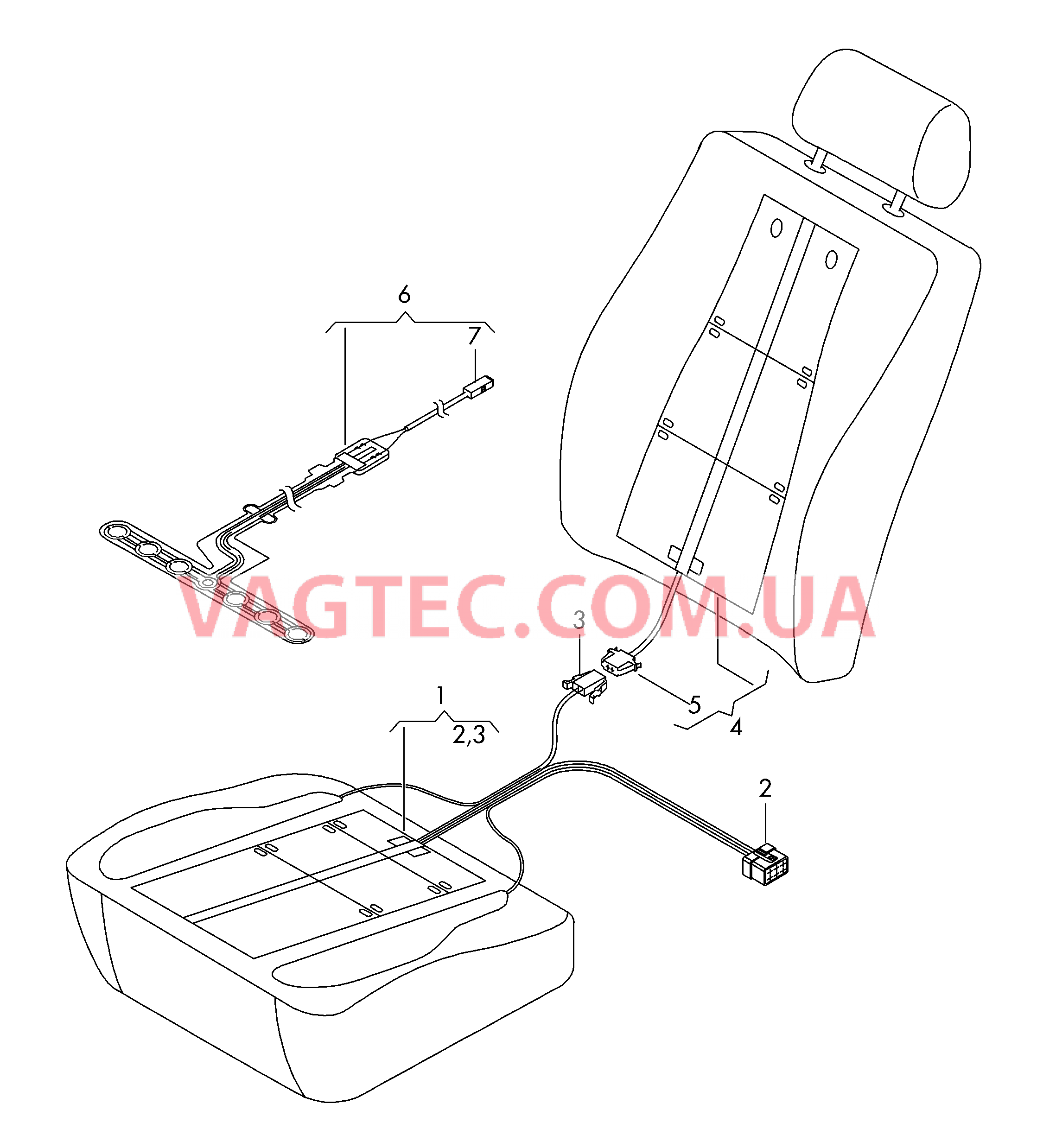Нагревательный элемент спинки и подушки сиденья  Вставка распознавания занятости сиденья  для AUDI A3 2014