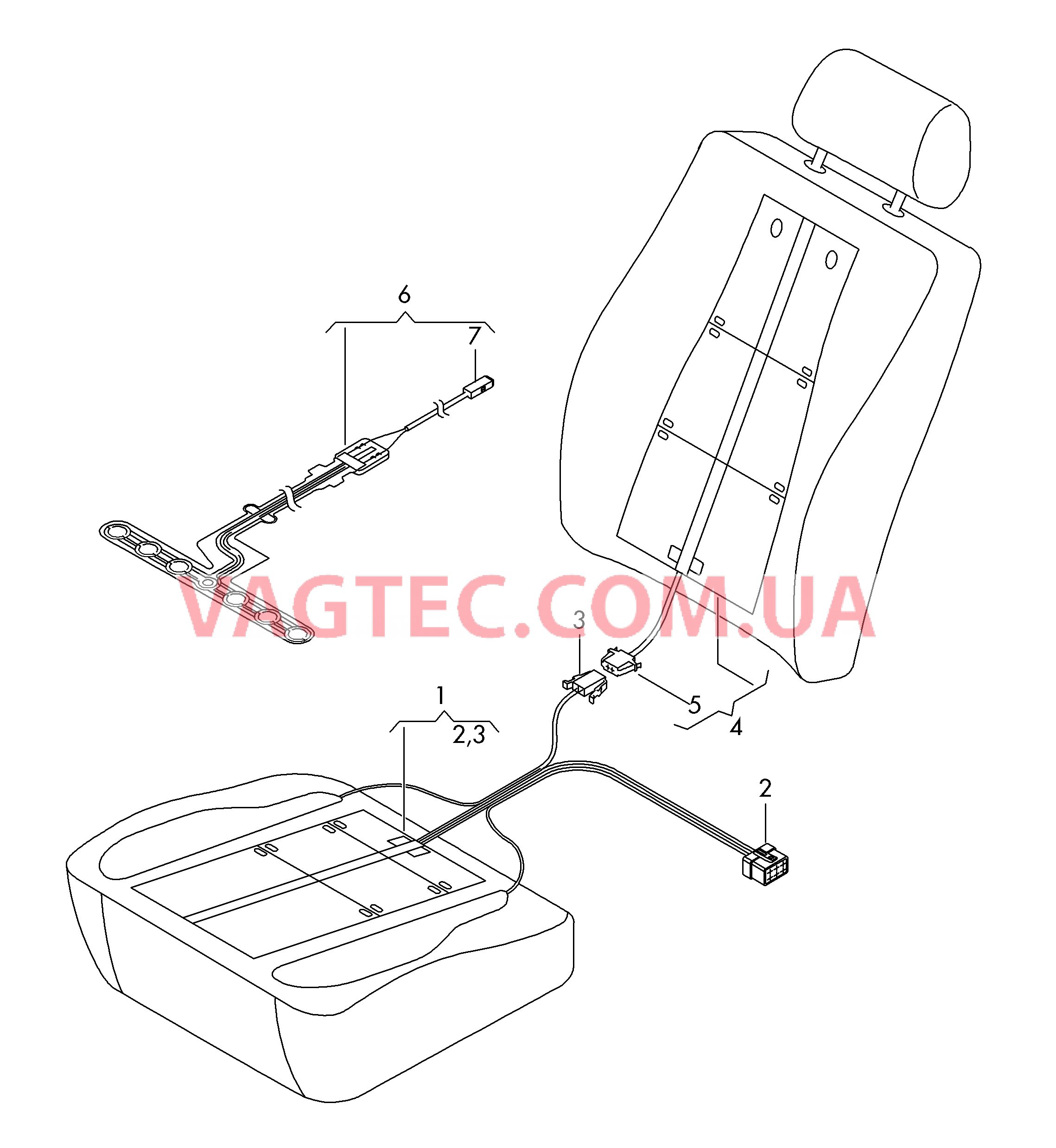 Нагревательный элемент спинки и подушки сиденья  Вставка распознавания занятости сиденья  для AUDI A3 2013-1