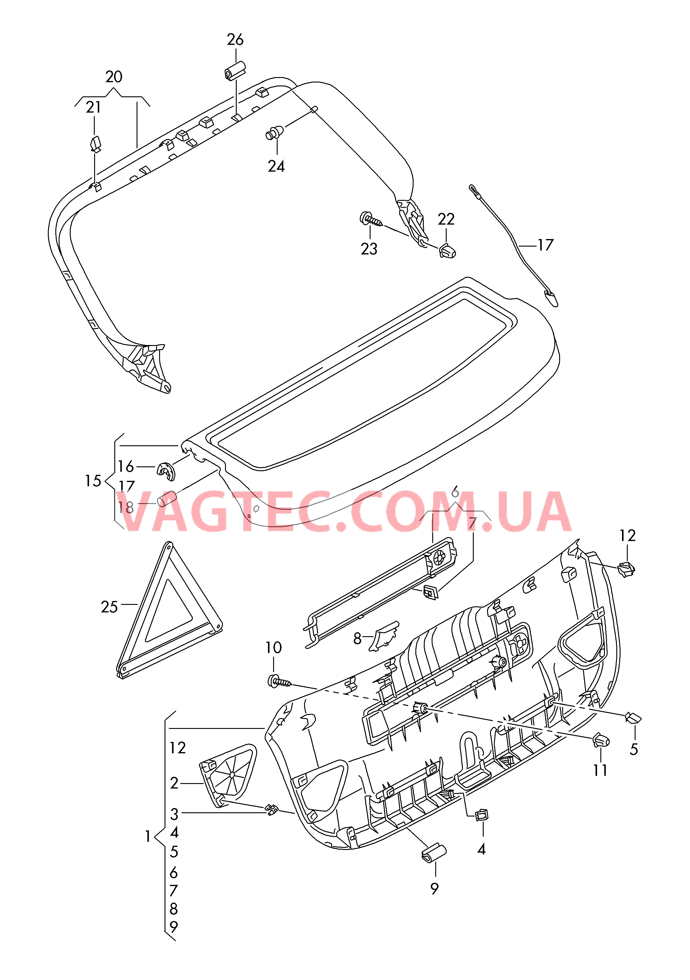 Облицовка крышки багаж. отсека  для AUDI A3 2013-1