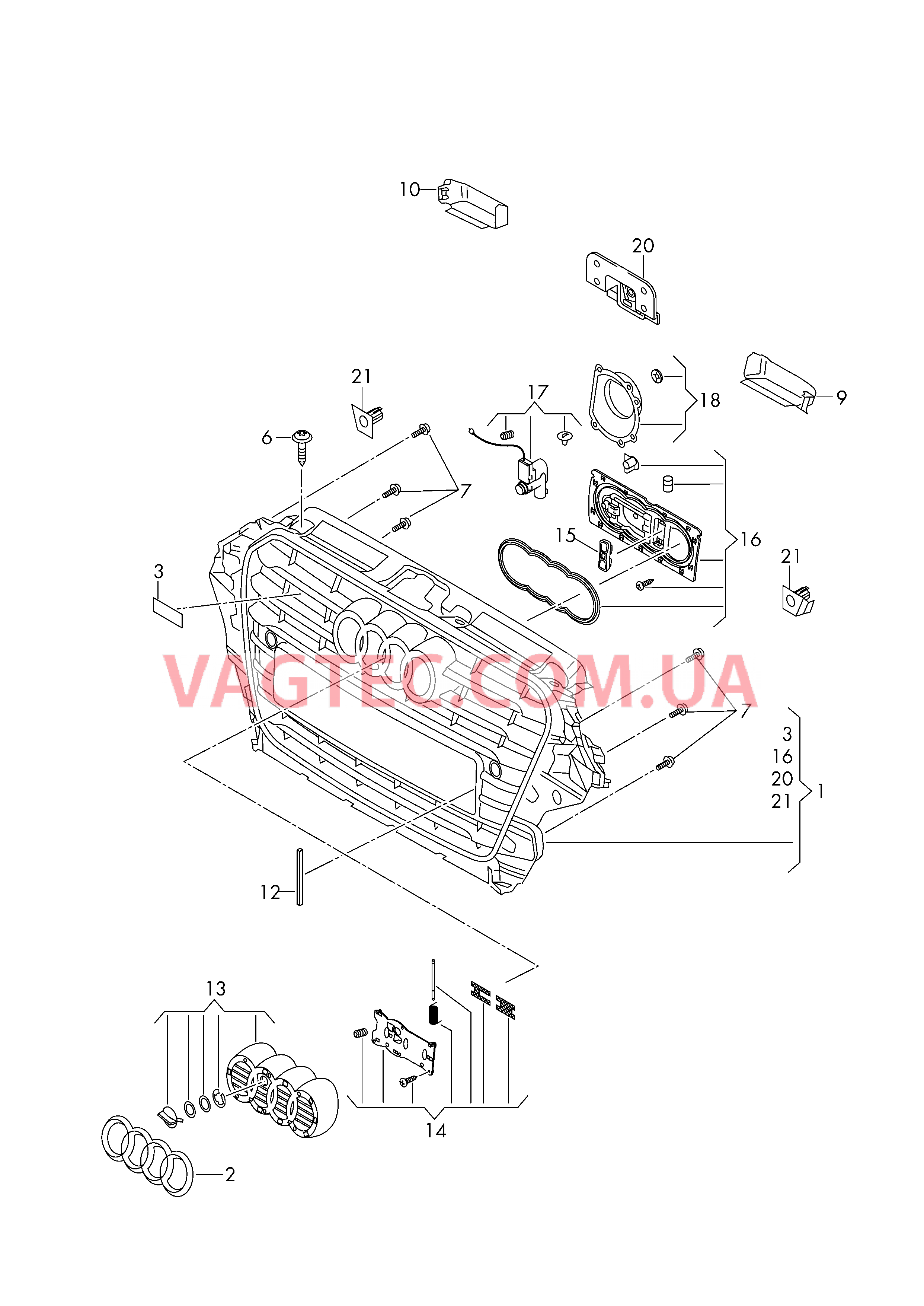 Решётка радиатора  для AUDI A3 2013-1