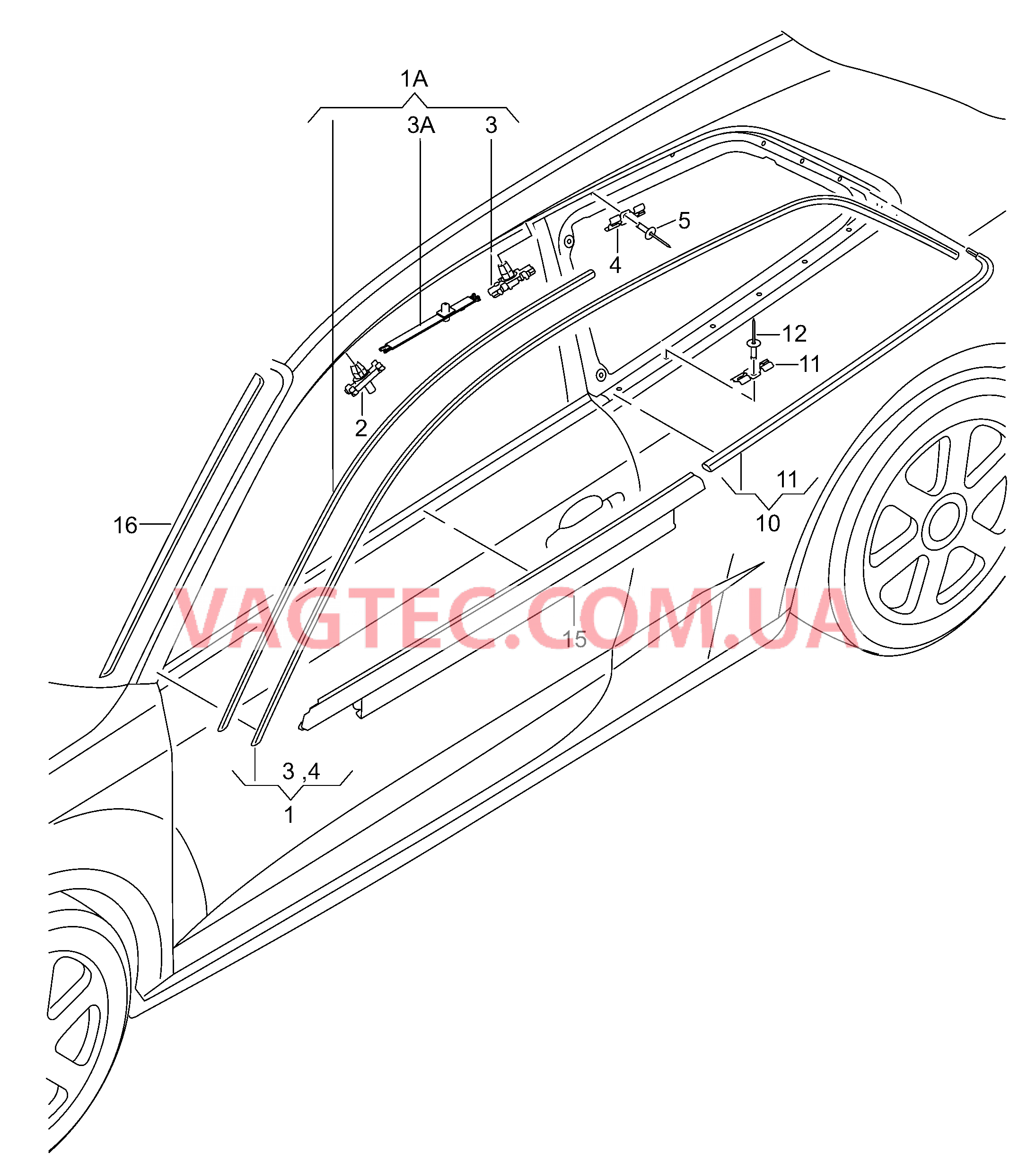 Декоративная накладка крыши Молдинг для бокового стекла Уплотнитель двери с декоративной накладкой  Водоотводящий щиток  для AUDI A3 2013-1