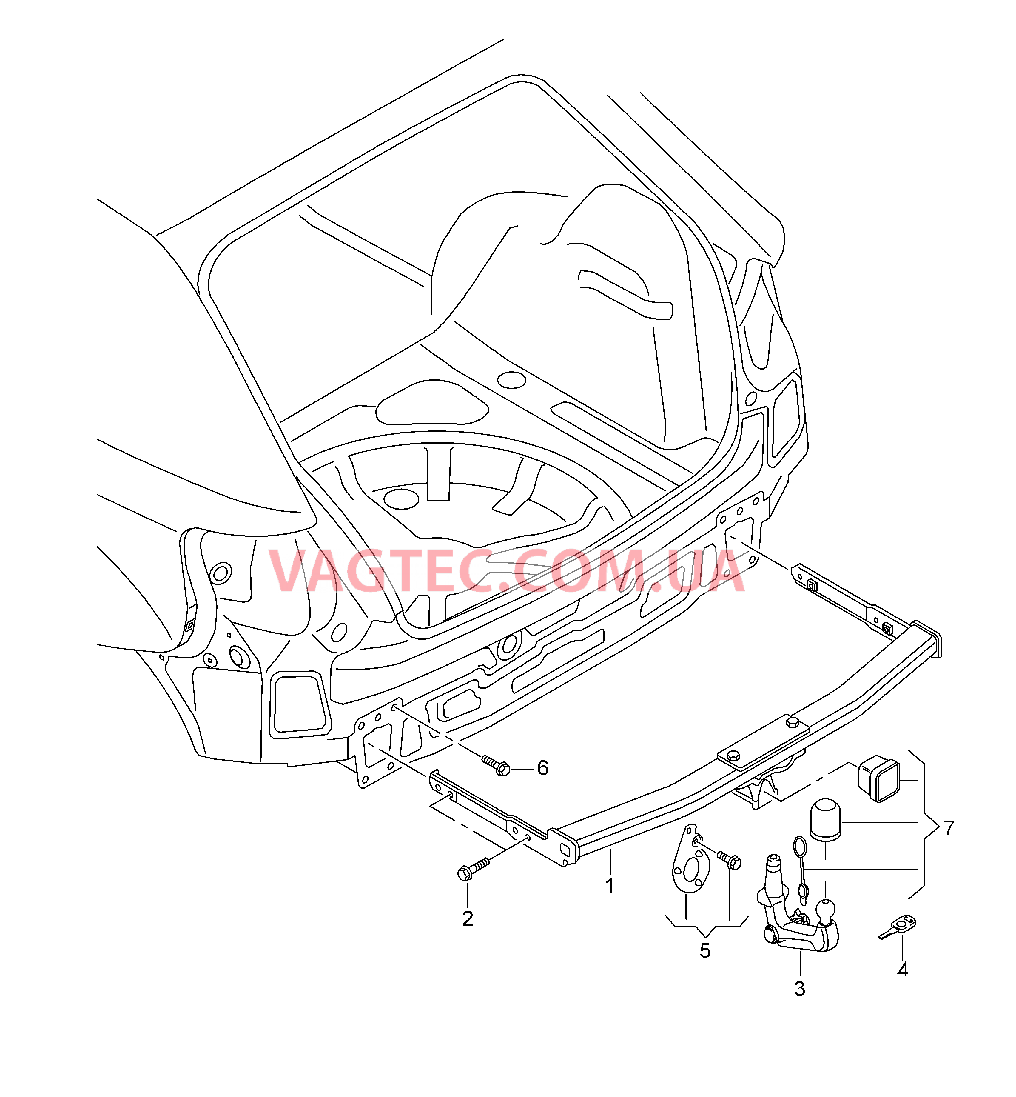 Тягово-сцепное уст-во, съёмное  для AUDI A3 2015
