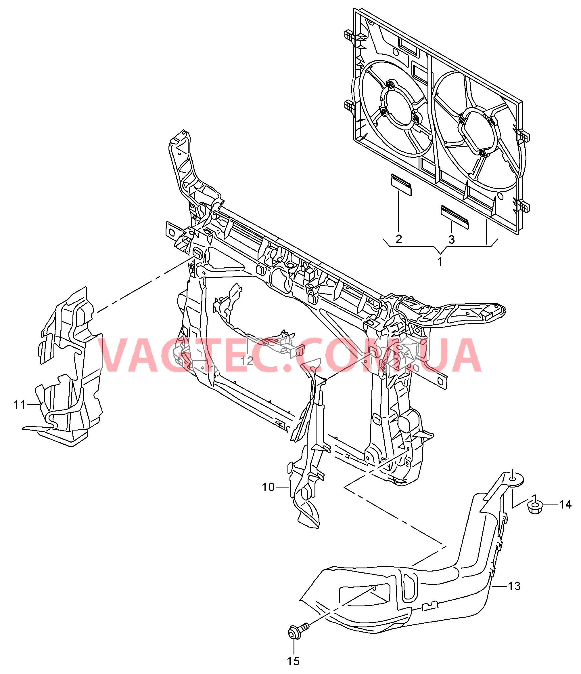 Рамка для двух вентиляторов Воздуховод  для AUDI A3 2013-1