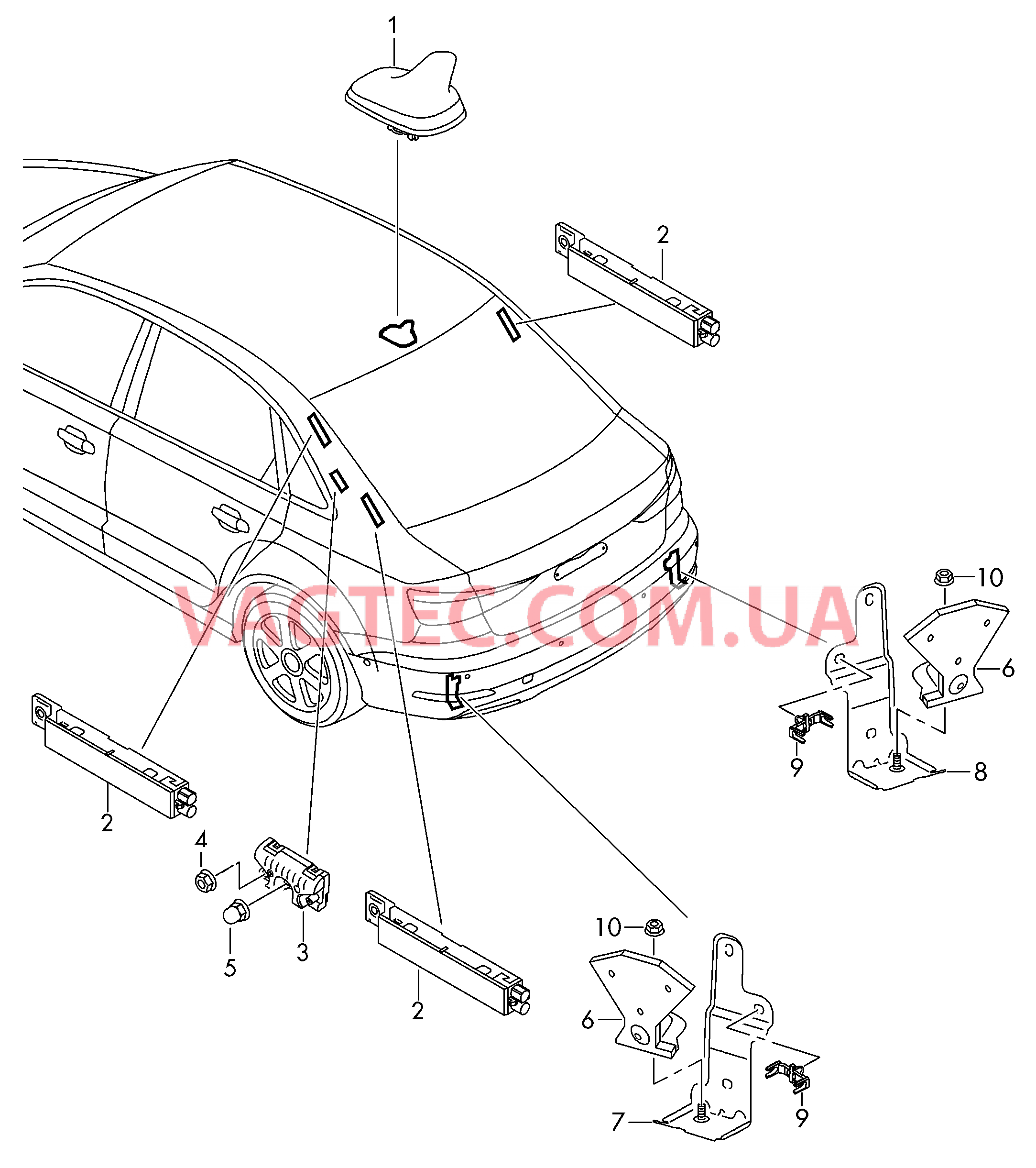 Антенна Усилитель антенны  для AUDI A3 2014