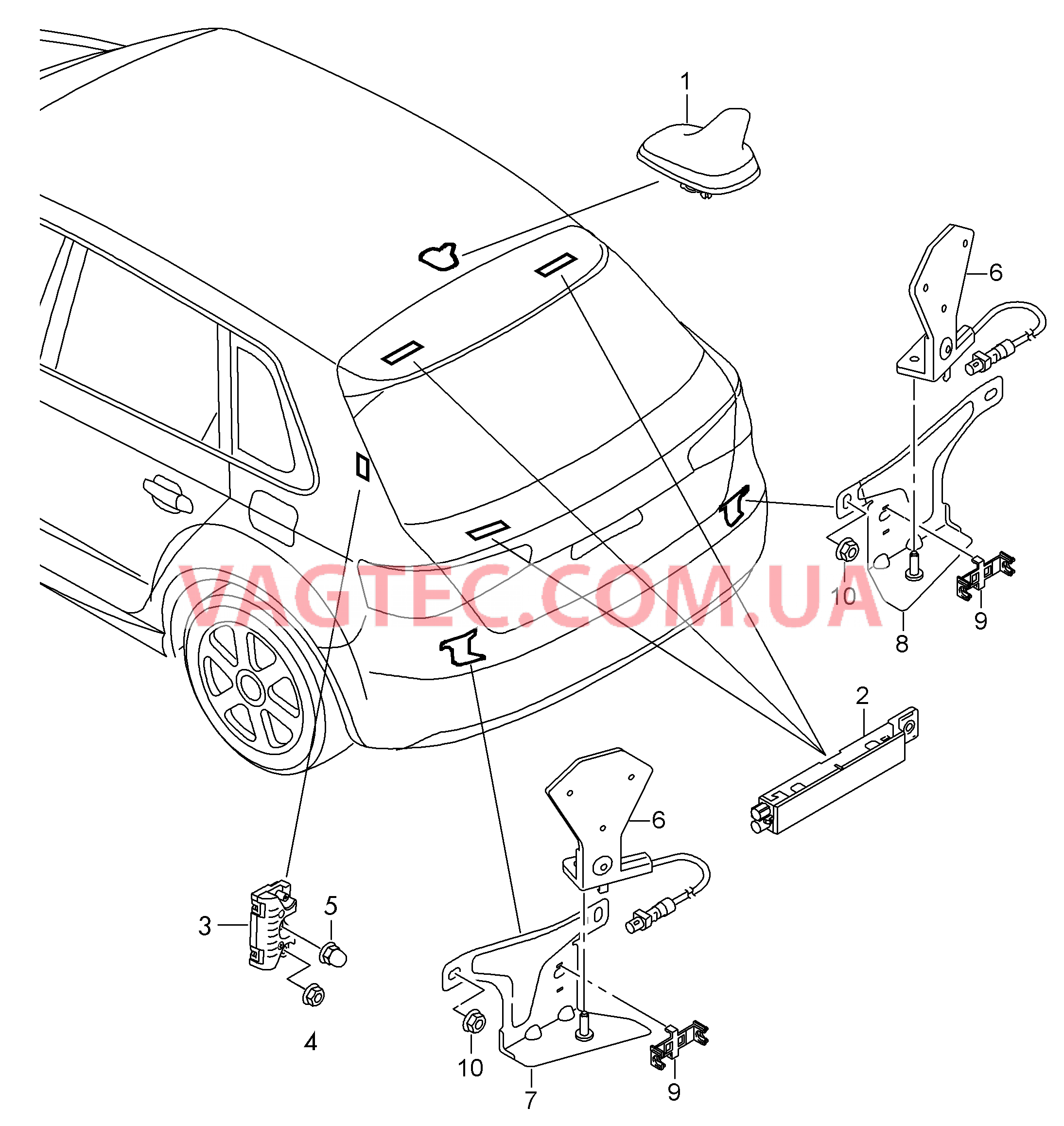 Антенна Усилитель антенны  для AUDI A3 2013-1