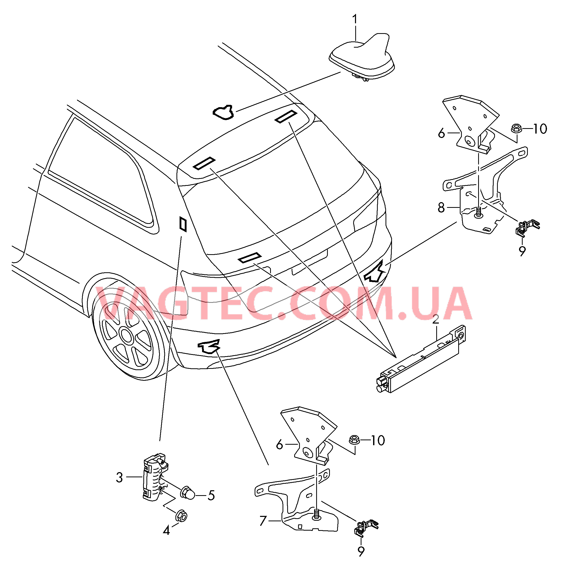 Антенна Усилитель антенны  для AUDI A3 2013-1