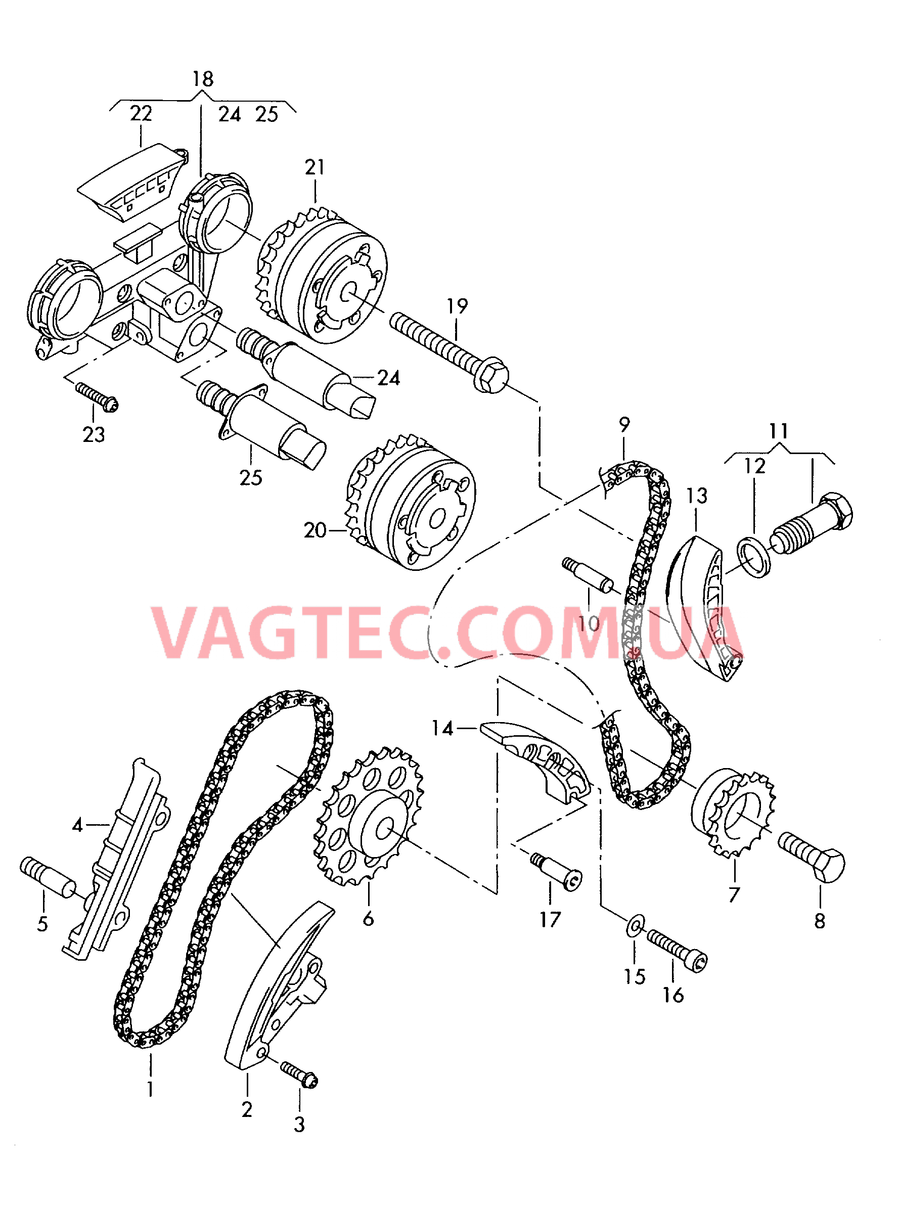 Цепь ГРМ Планка успокоителя  для VOLKSWAGEN Passat 2003