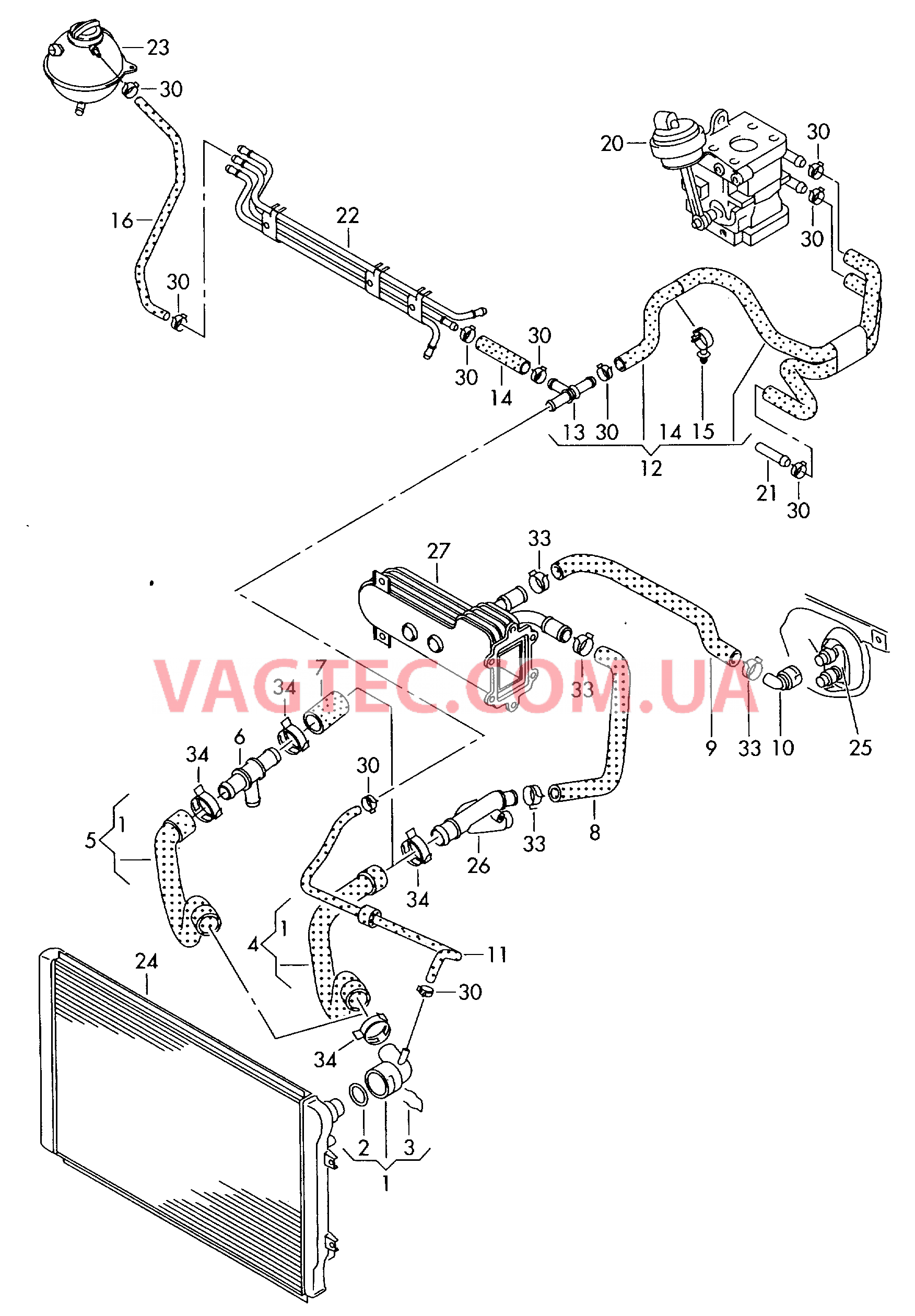 Жидкостное охлаждение  для AUDI A3 2011