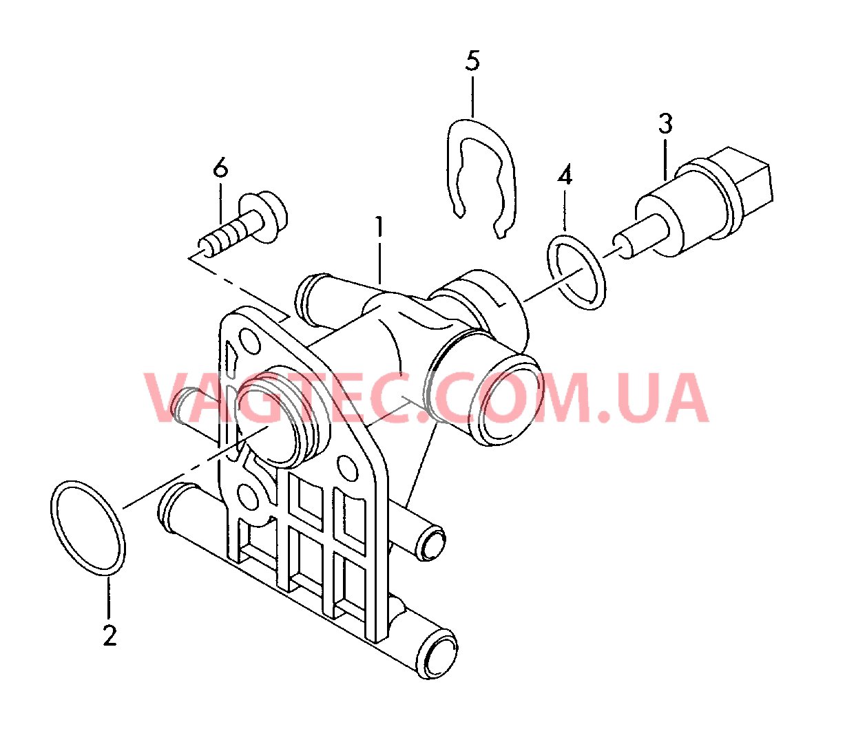 Патрубок с датчиком температуры VW JETTA   для VOLKSWAGEN Jetta 2006