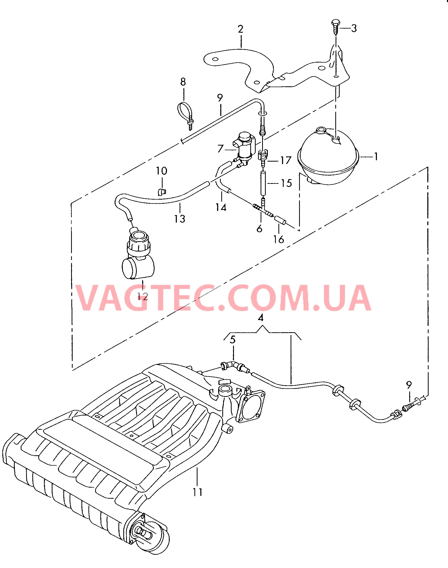 Вакуумная система для заднего глушителя  для VOLKSWAGEN GOLF 2009-2