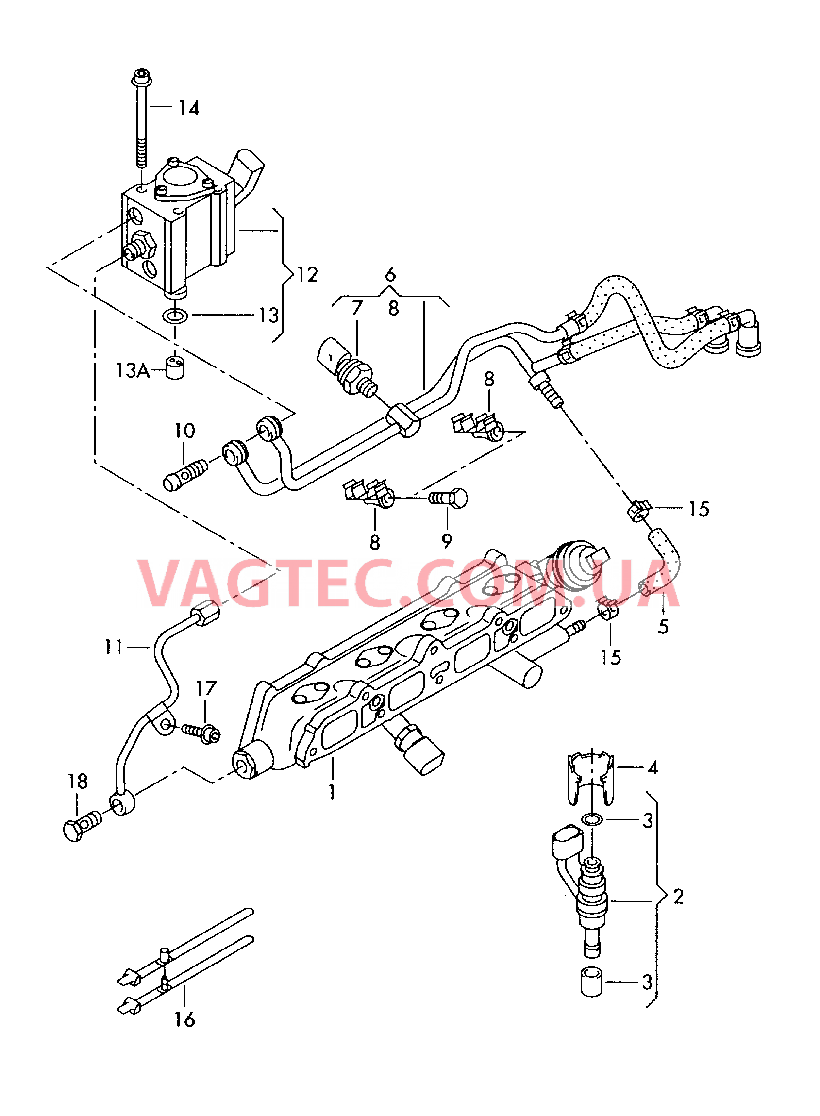 Распределитель топлива Топливный насос Форсунка  для AUDI A3 2007