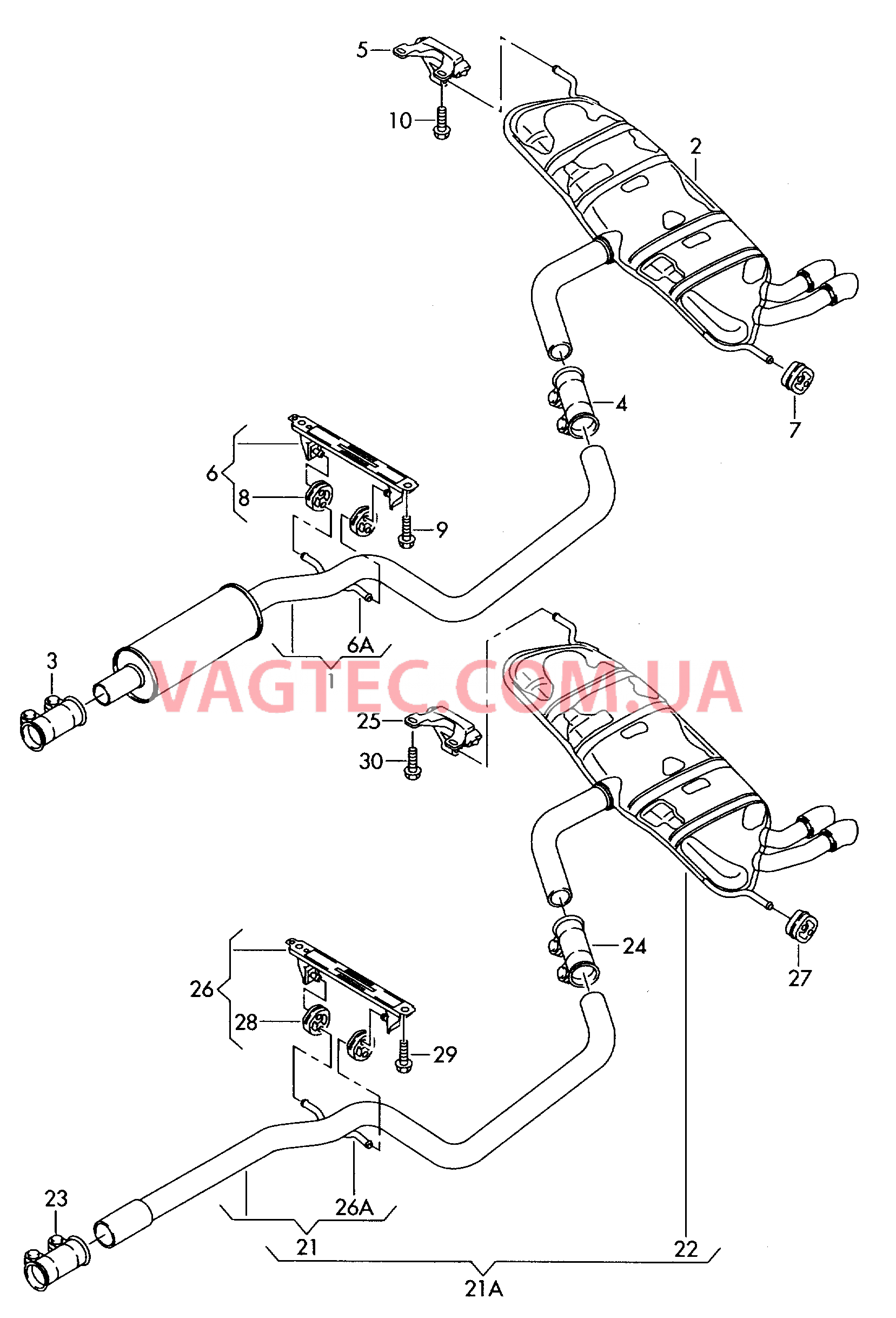 Промежуточная труба Задний глушитель   F             >> 5Р-5-090 000* для SEAT Toledo 2009