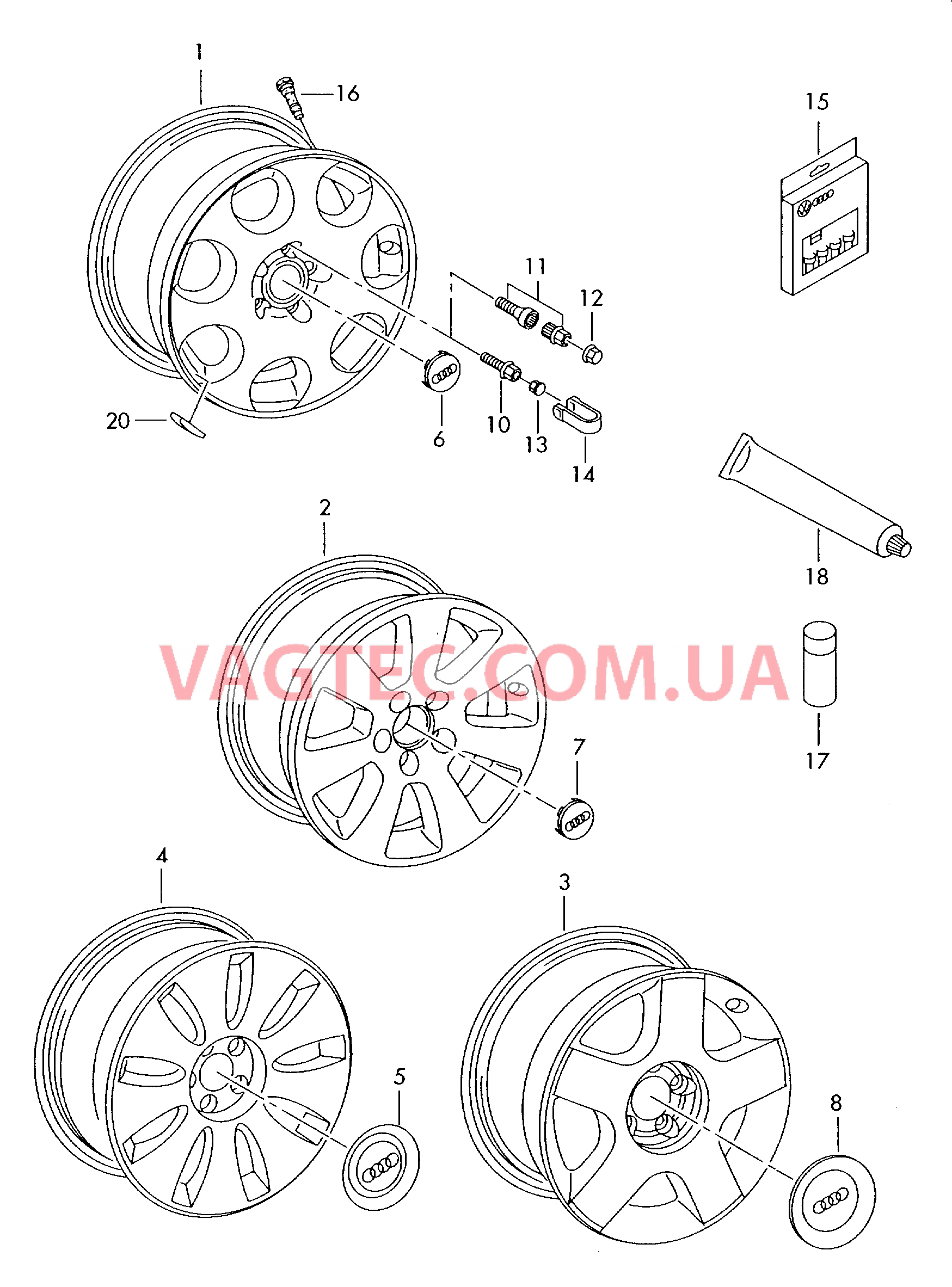 Алюминиевый диск  для AUDI A3 2008