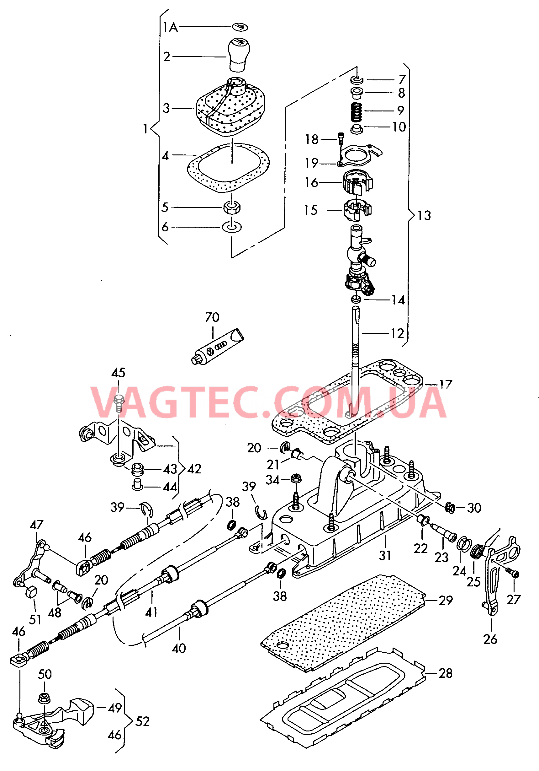 Механизм переключения 6-ступ. механическая КП  для AUDI A3 2006