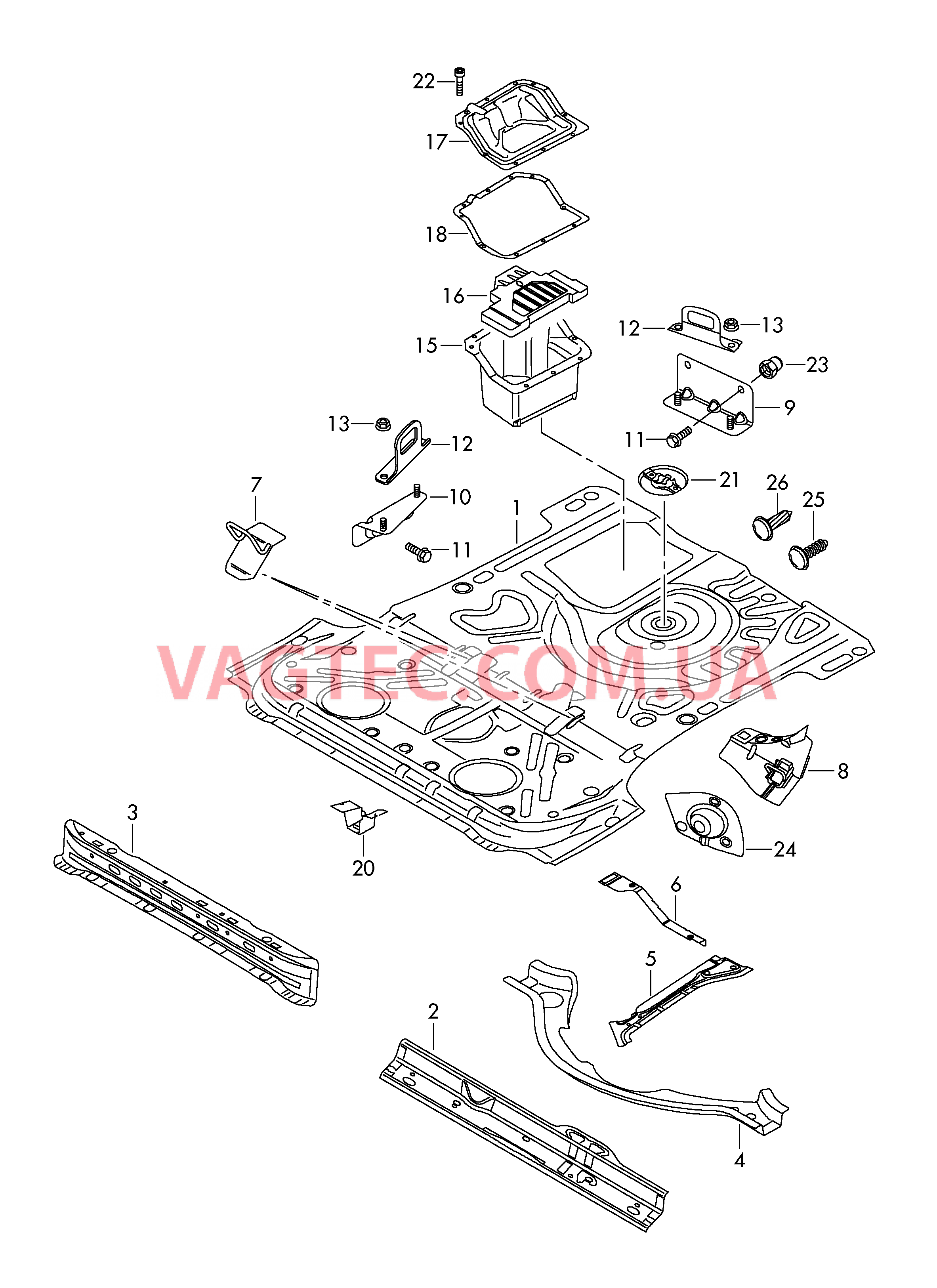 Панель пола  для VOLKSWAGEN GOLF 2012-1