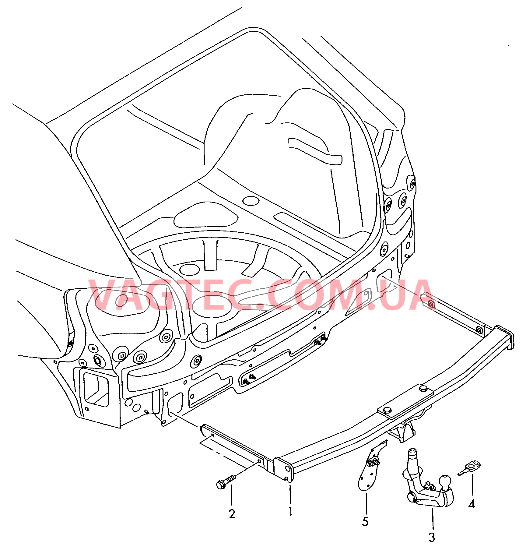 Тягово-сцепное уст-во, съёмное  для AUDI A3 2008