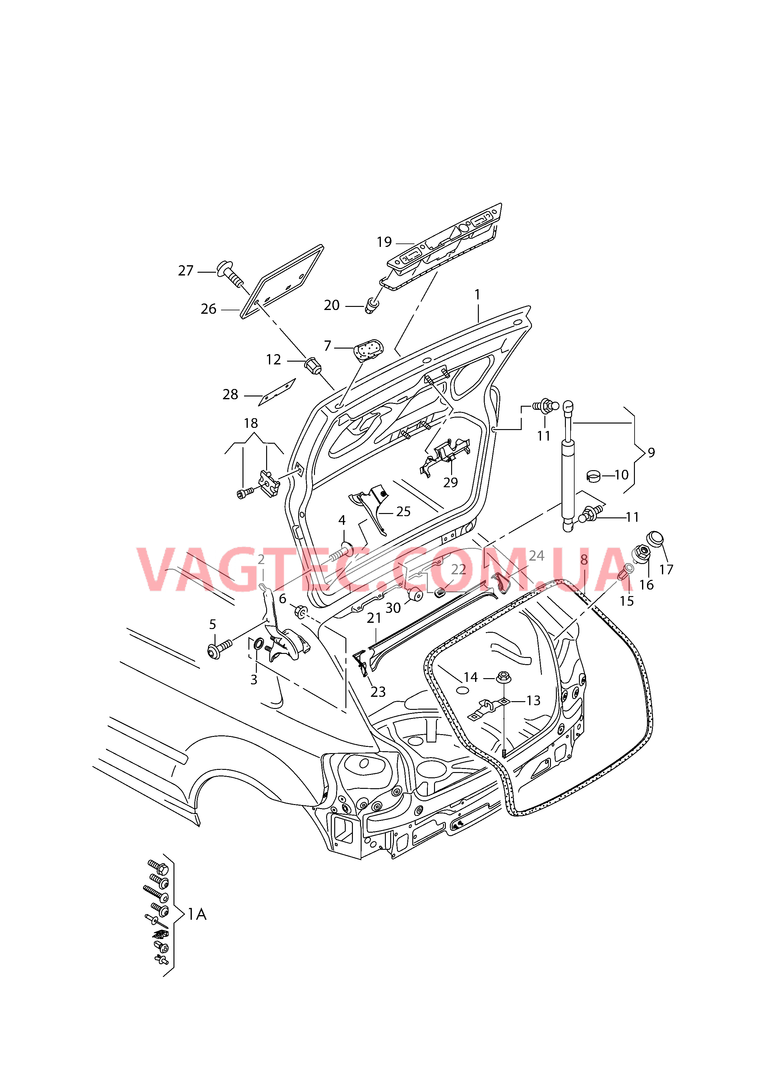 Крышка багажного отсека  для AUDI A3 2013