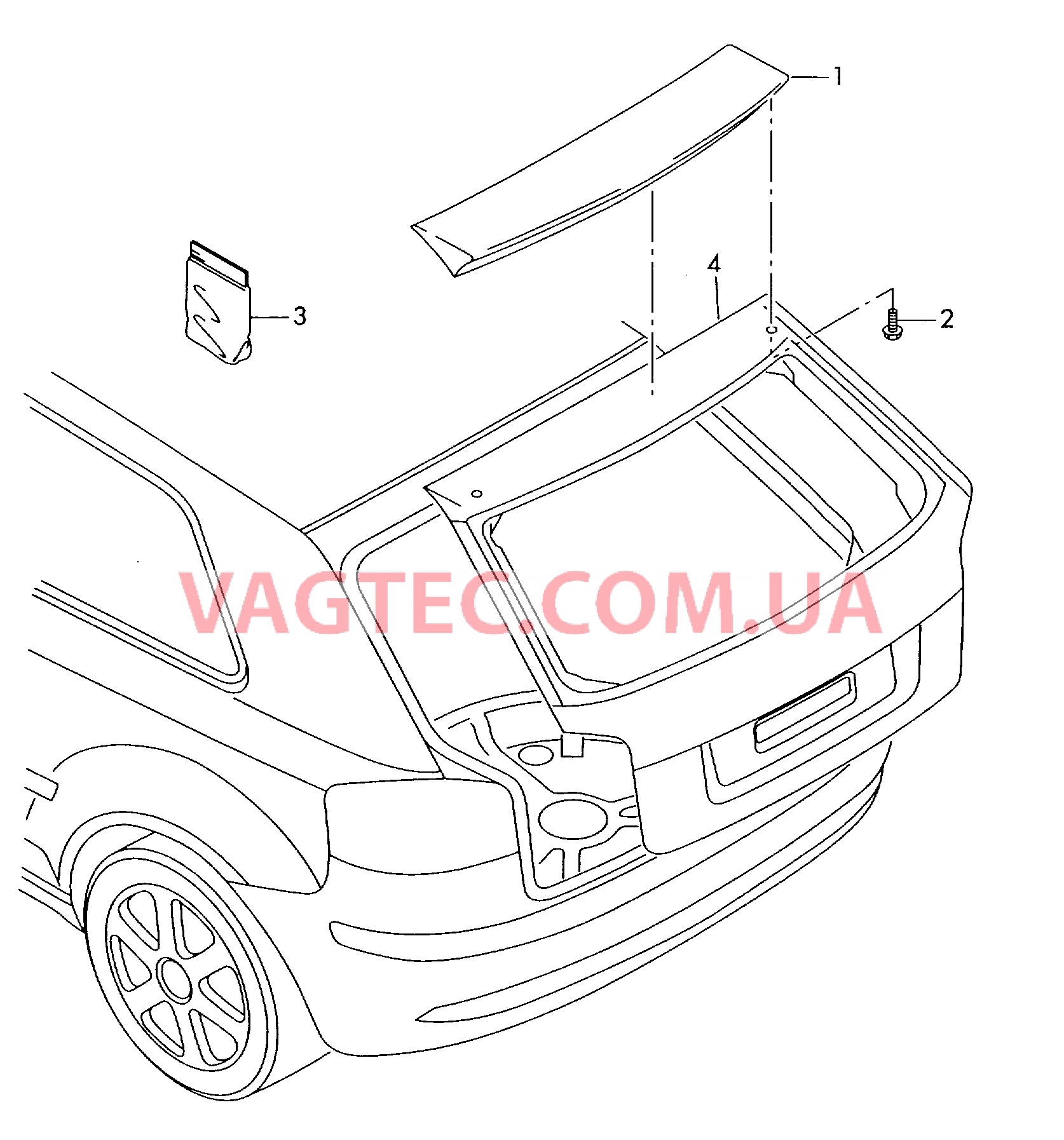 Cпойлер для крышки багажника  для AUDI A3 2006