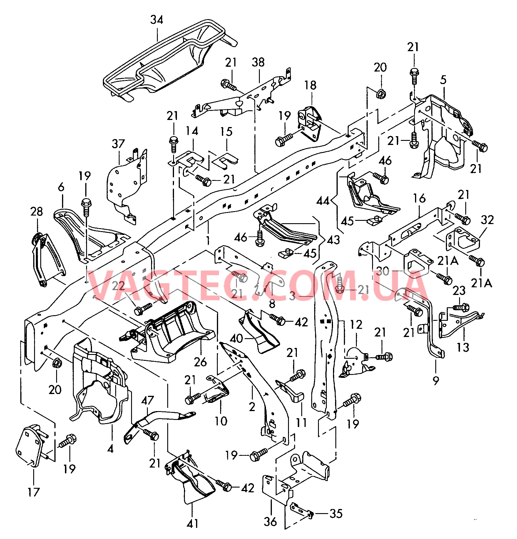 Поперечина передней панели  для AUDI A3 2005