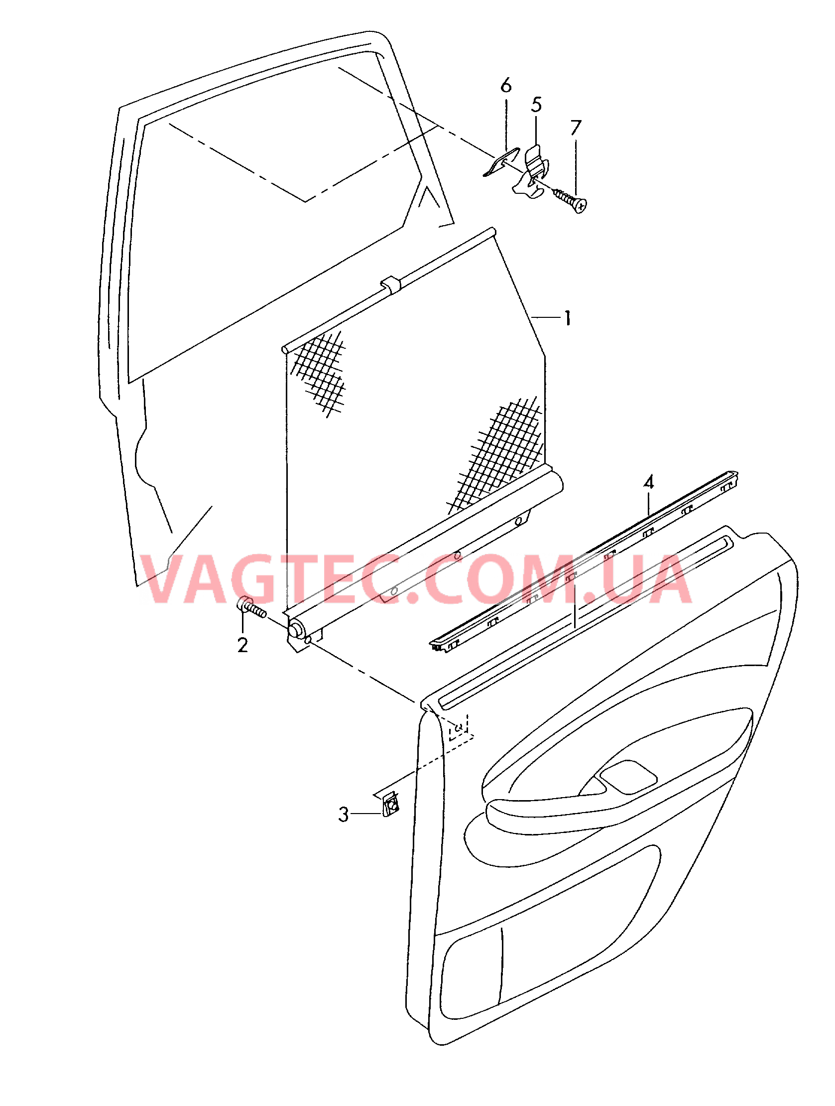 Солнцезащитная шторка для стекла двери  для AUDI A3 2008