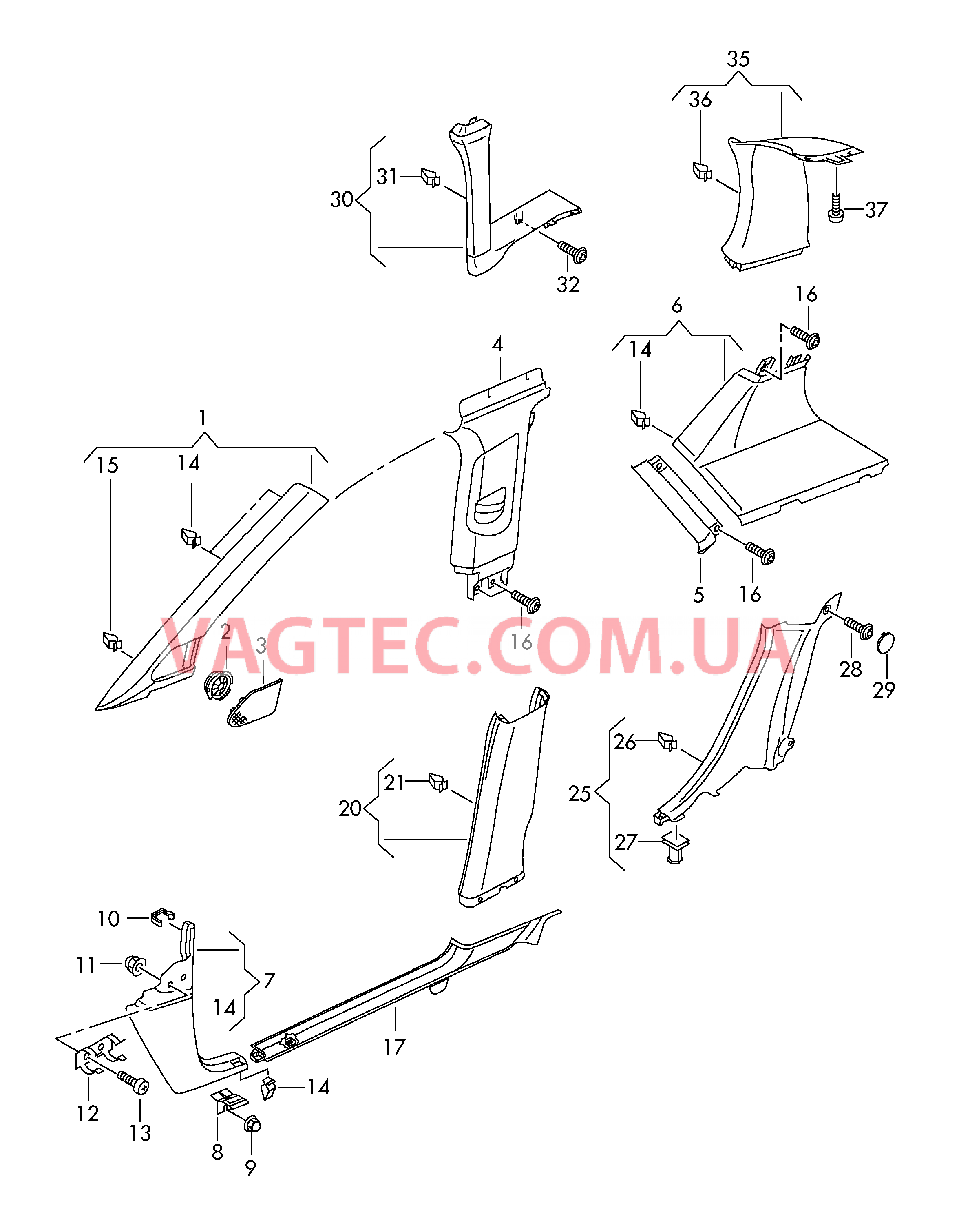 Облицовка стойки  для AUDI A3 2005