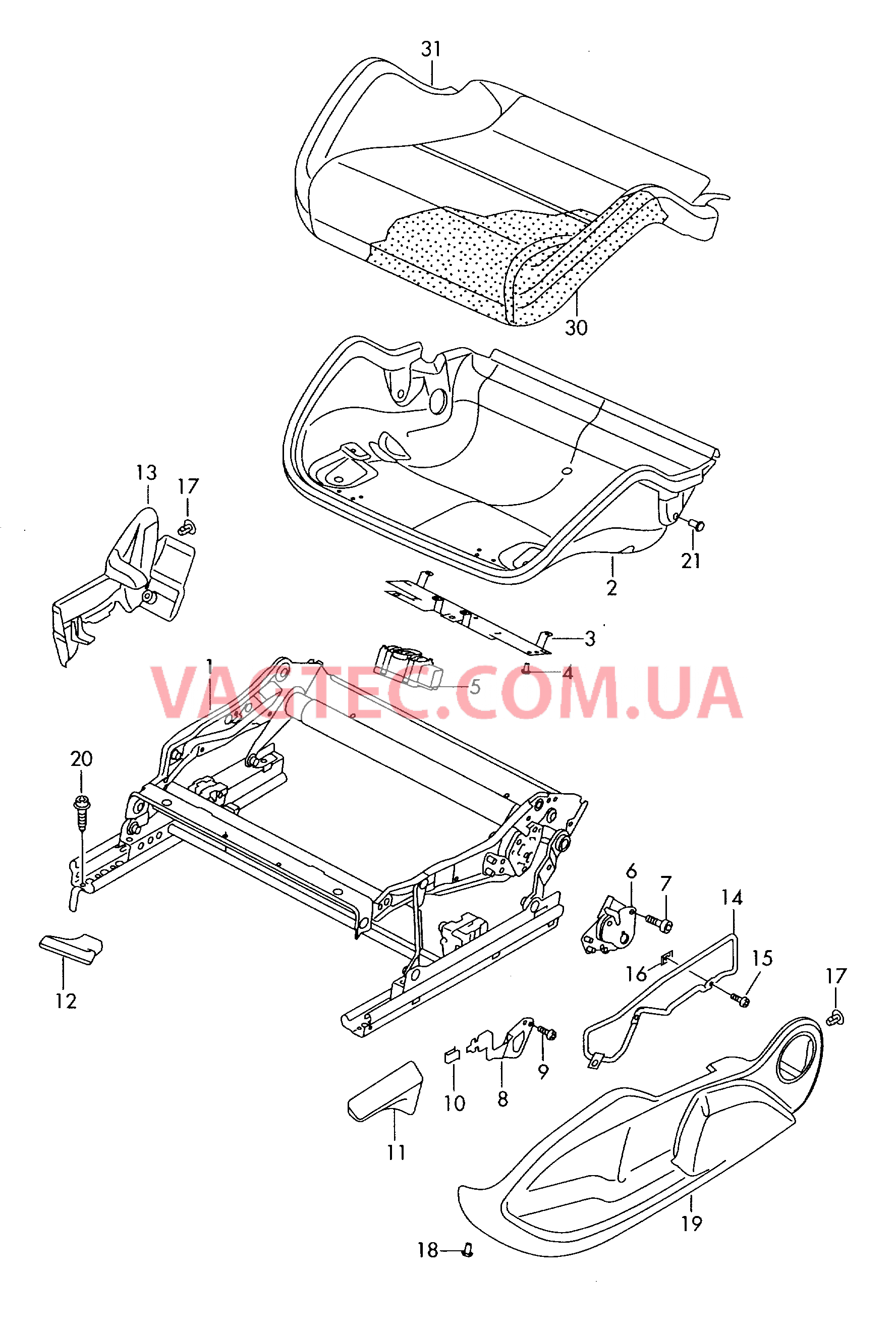 Cиденье ковшеобразной формы  для AUDI A3 2008