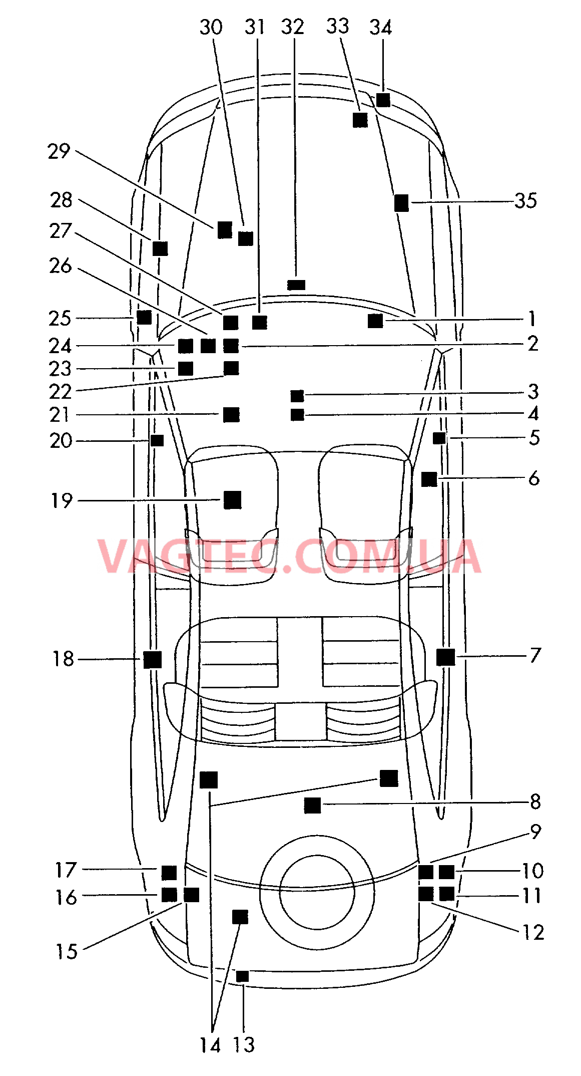 Cписок применения Блок управления  для AUDI A3 2013