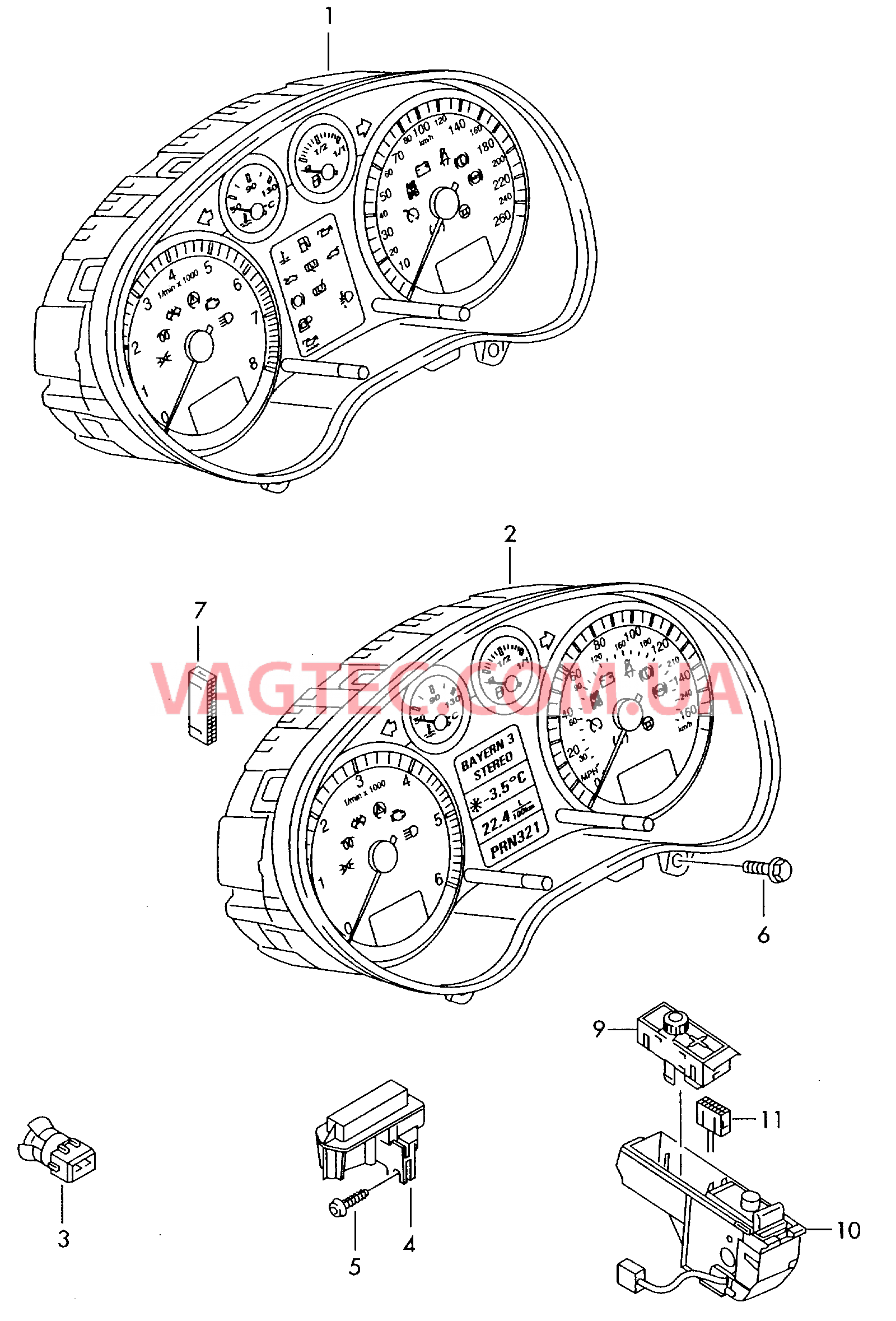 Комбинация приборов  F 8Р-6A000 001>> F 8Р-6B000 001>> для AUDI A3 2006