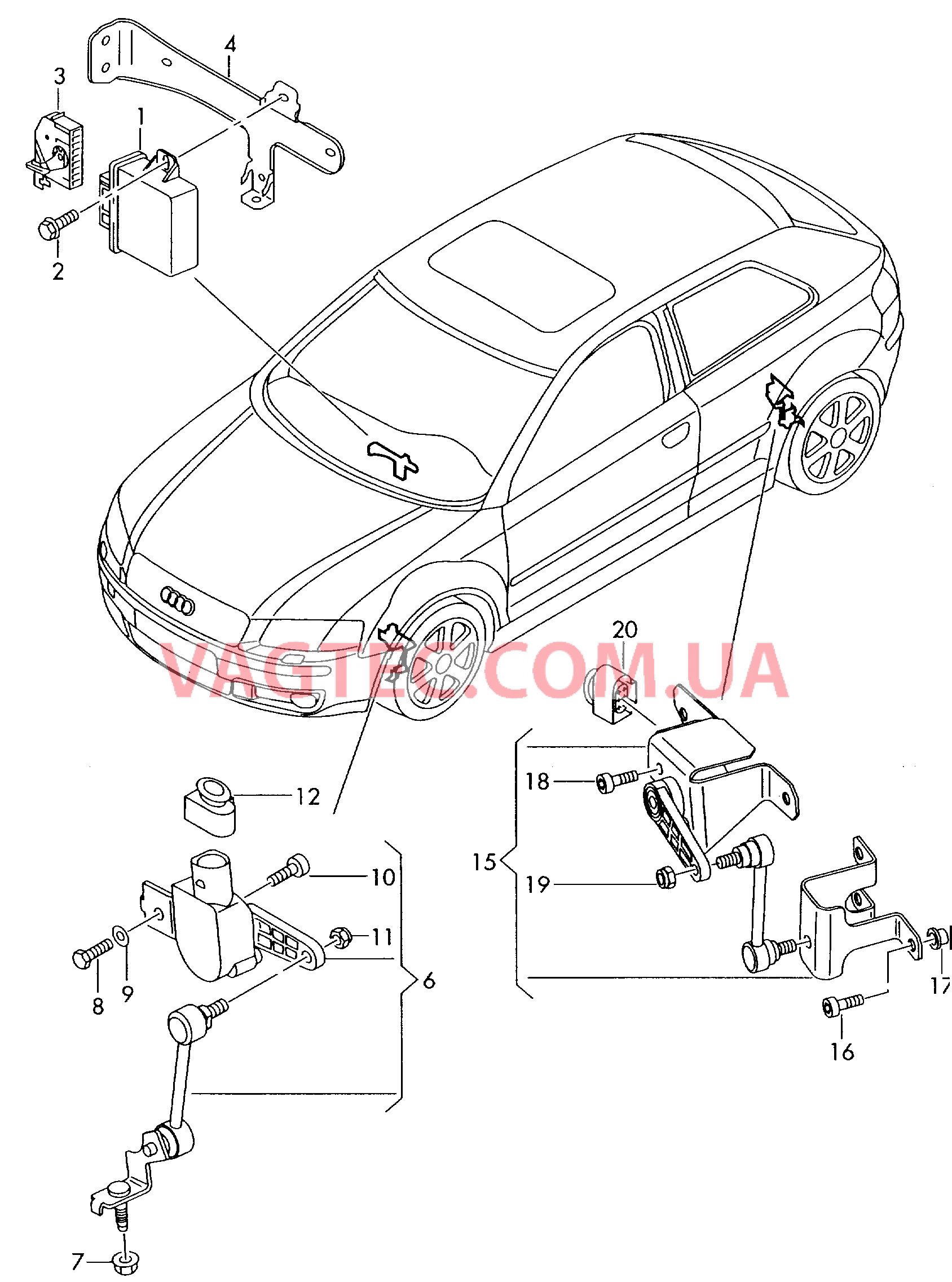 Регулятор угла наклона фар для а/м с автоматическим корректором фар  для AUDI RS3 2012