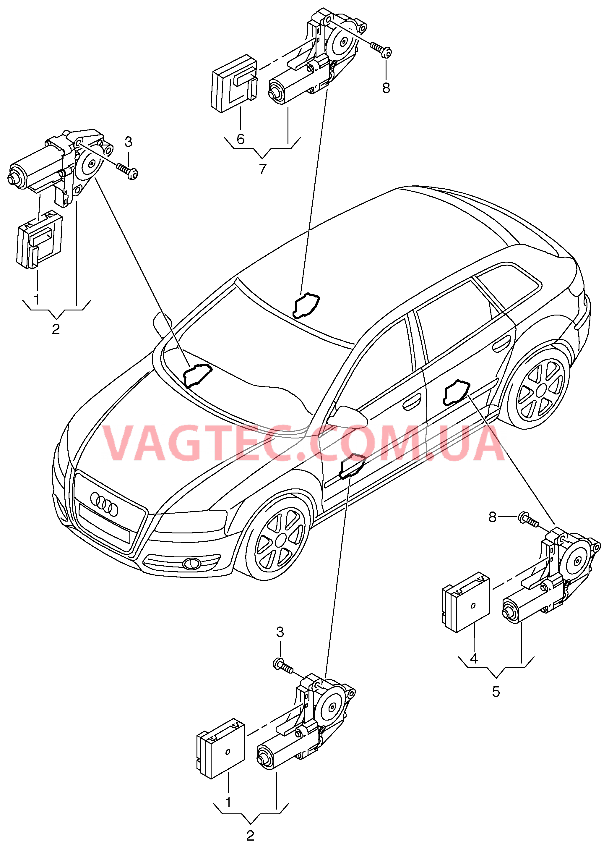 БУ двери Эл.двигатель стеклоподъёмника  для AUDI A8Q 2007