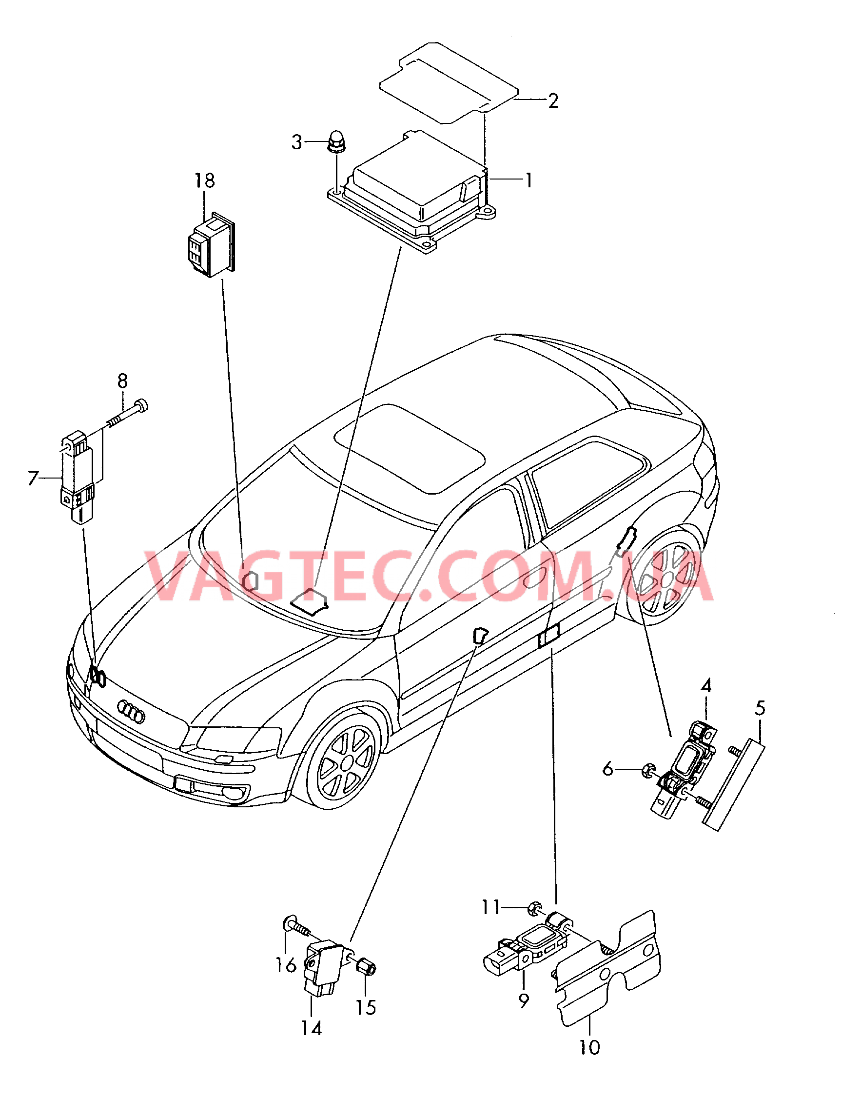 Электродетали для подуш.безоп.  для AUDI A3 2004