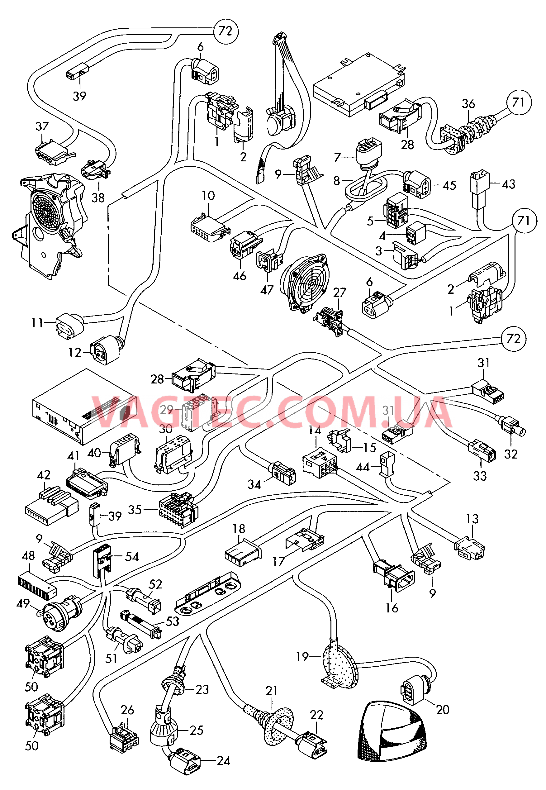 Детали не в сборе Жгут проводов для салона                       Область:  для AUDI A3 2006