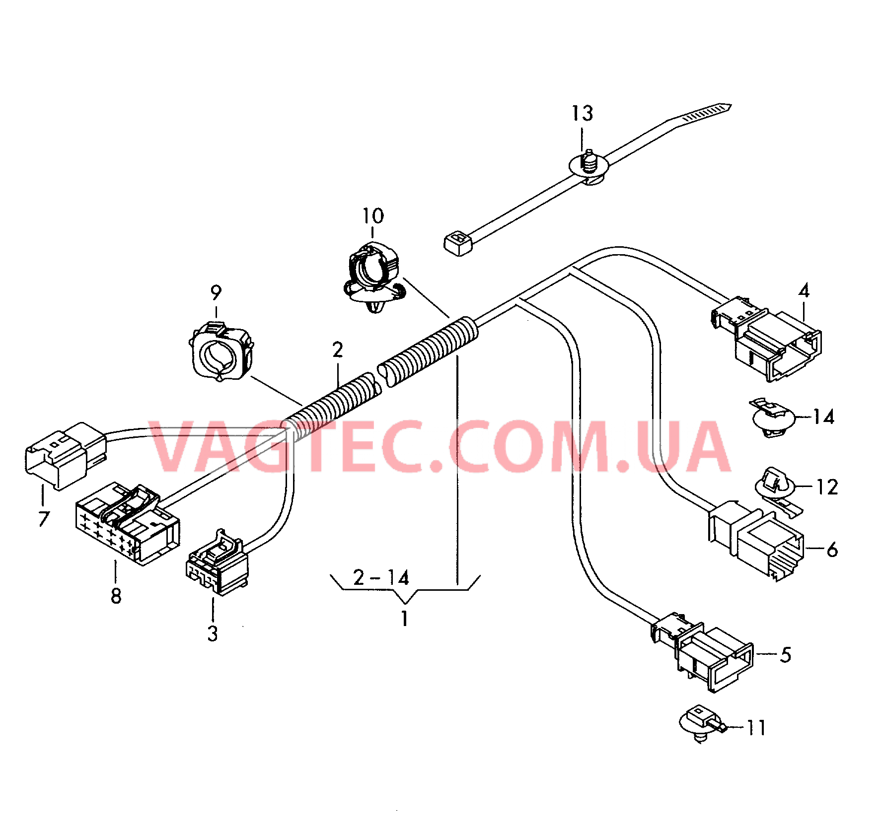 Жгут проводов каркаса сиденья Cиденье ковшеобразной формы  для AUDI A3 2006