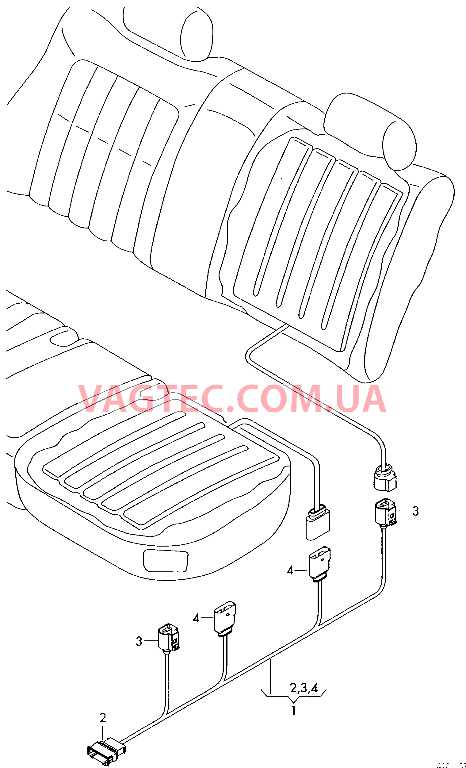 Жгут проводов подогр. сиденья  для AUDI A3 2005