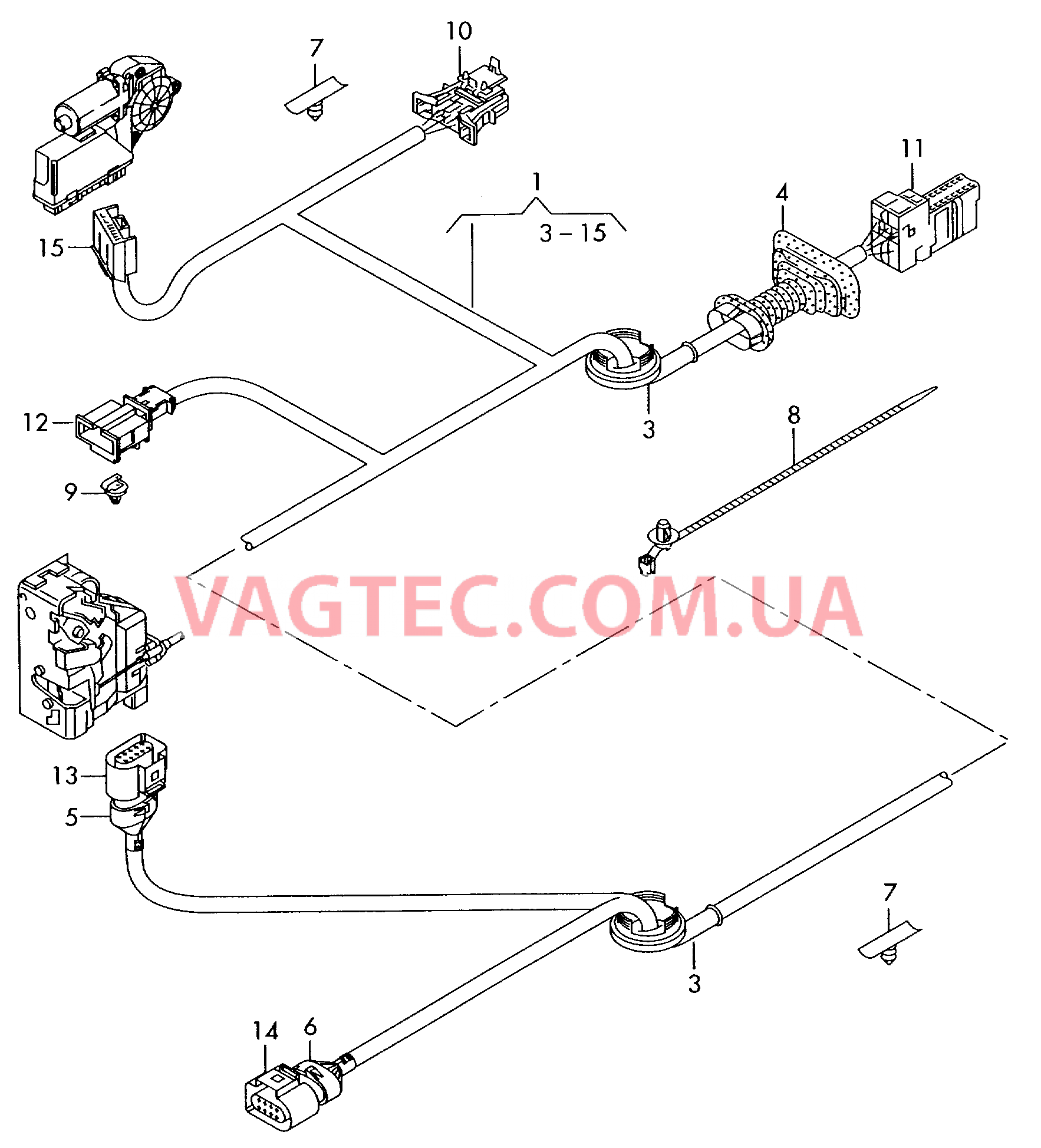 Жгут проводов двери  для AUDI A3 2005