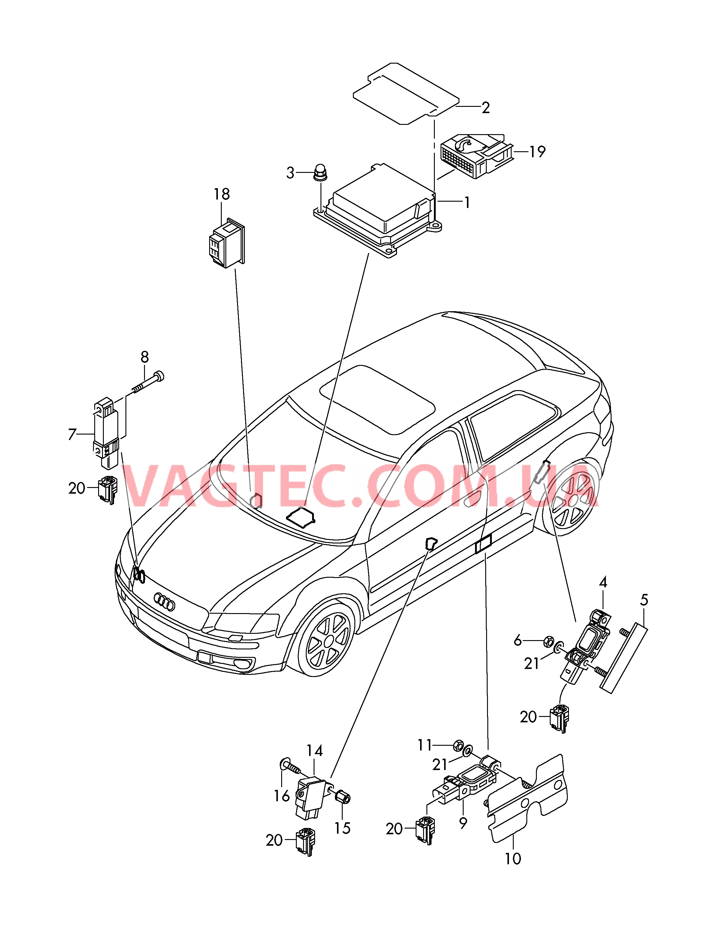 БУ подушек безопасности Электродетали для подуш.безоп.  для AUDI RS3 2011