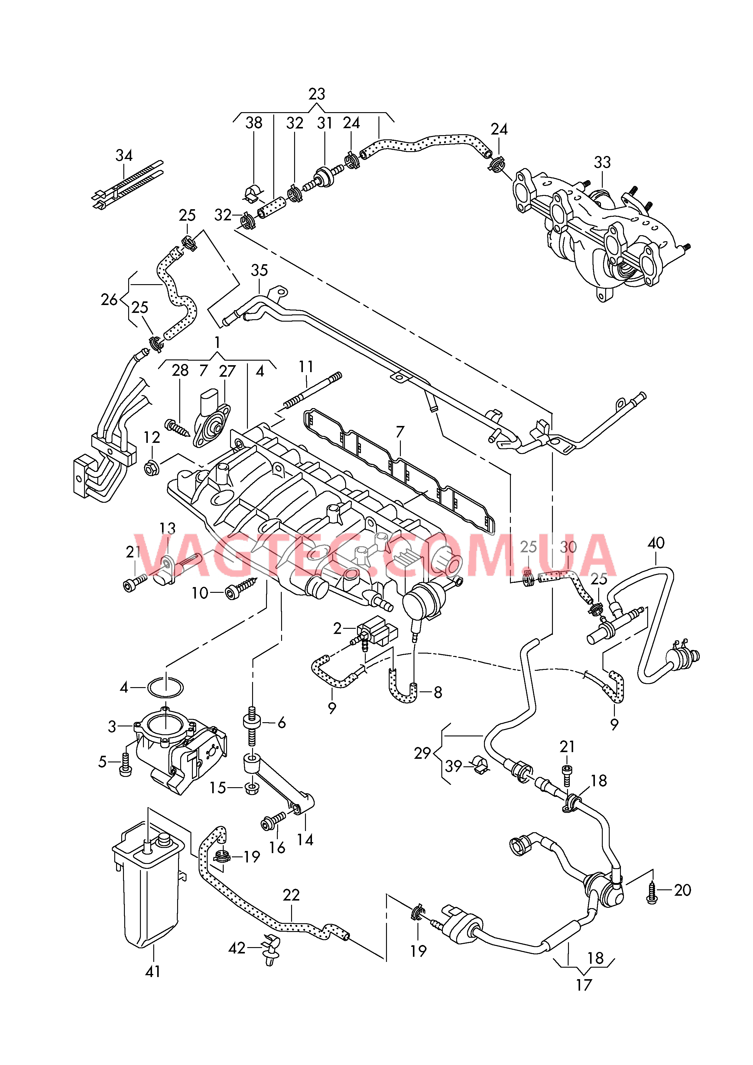 Cистема впуска воздуха Вакуумная система  для AUDI A3 2008