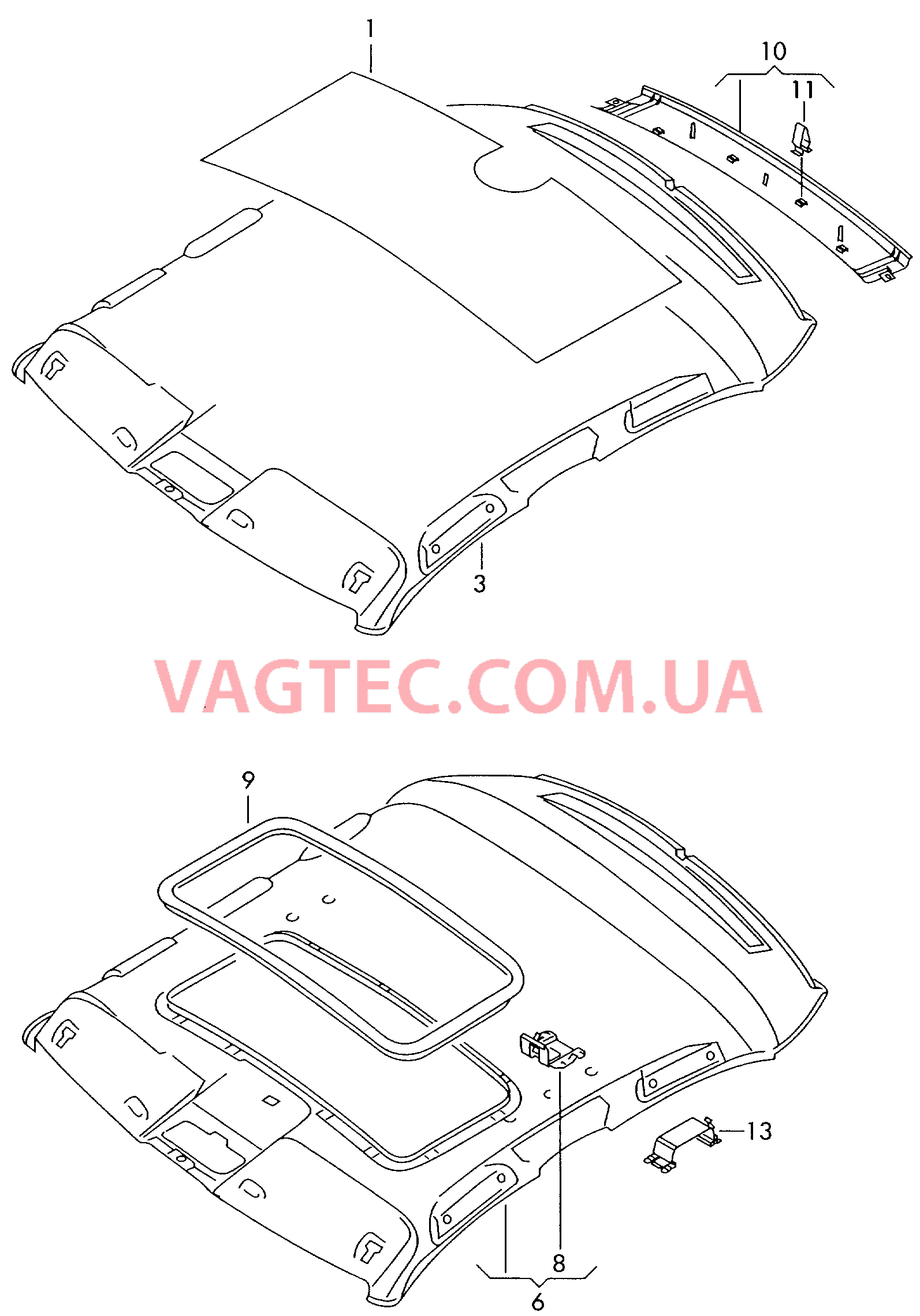 Обивка крыши Шумоизоляция крыши  для AUDI A3 2011