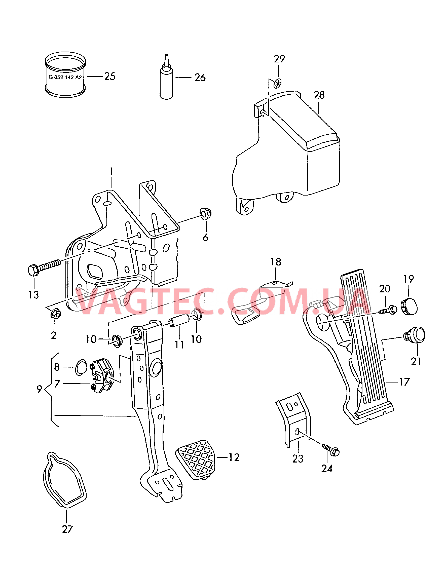 Педали тормоза и акселератора  D - 05.01.2009>> для VOLKSWAGEN Tiguan 2011