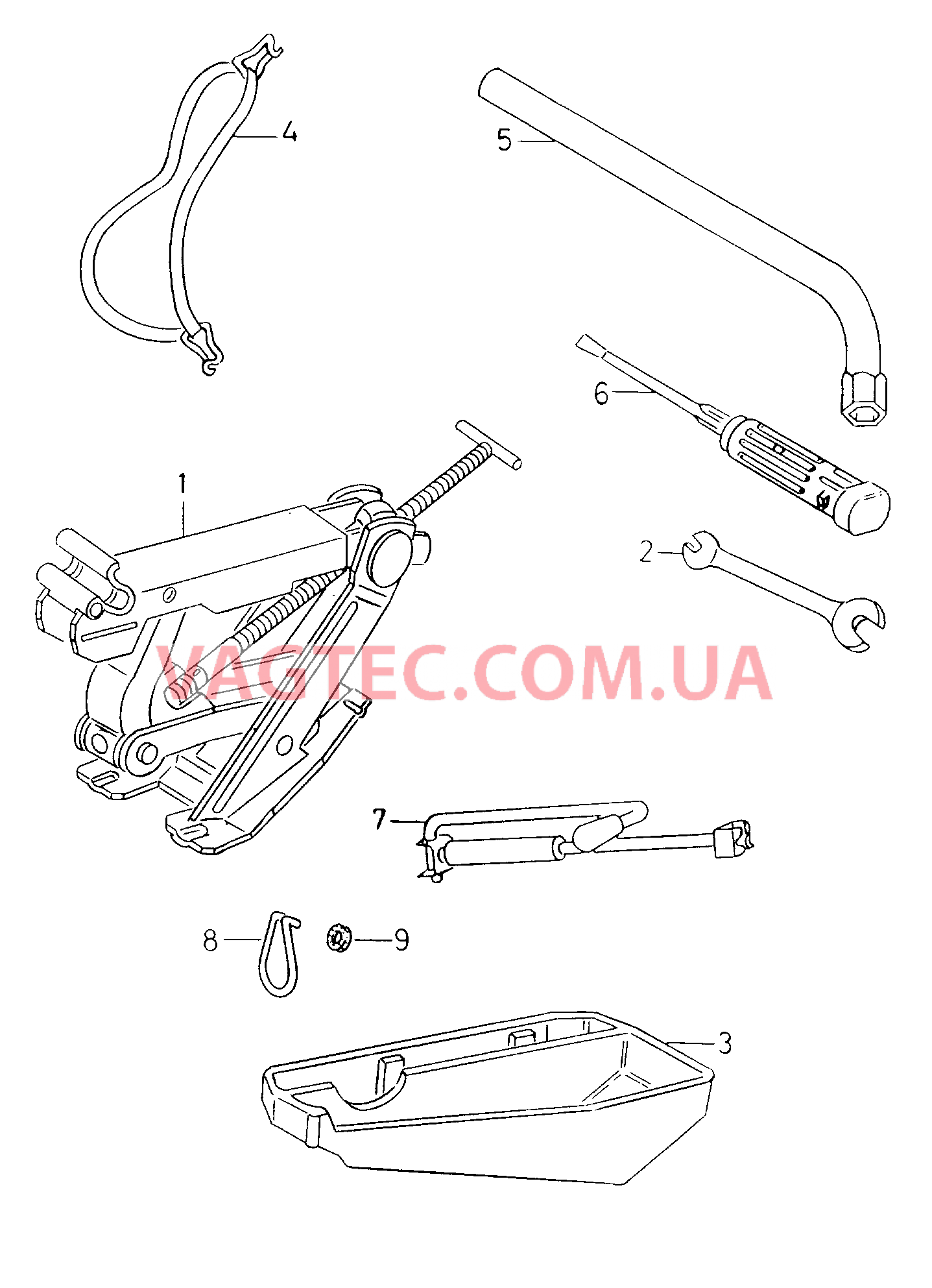 Домкрат автомобильный Инструменты Таблички  для SEAT CO 2000