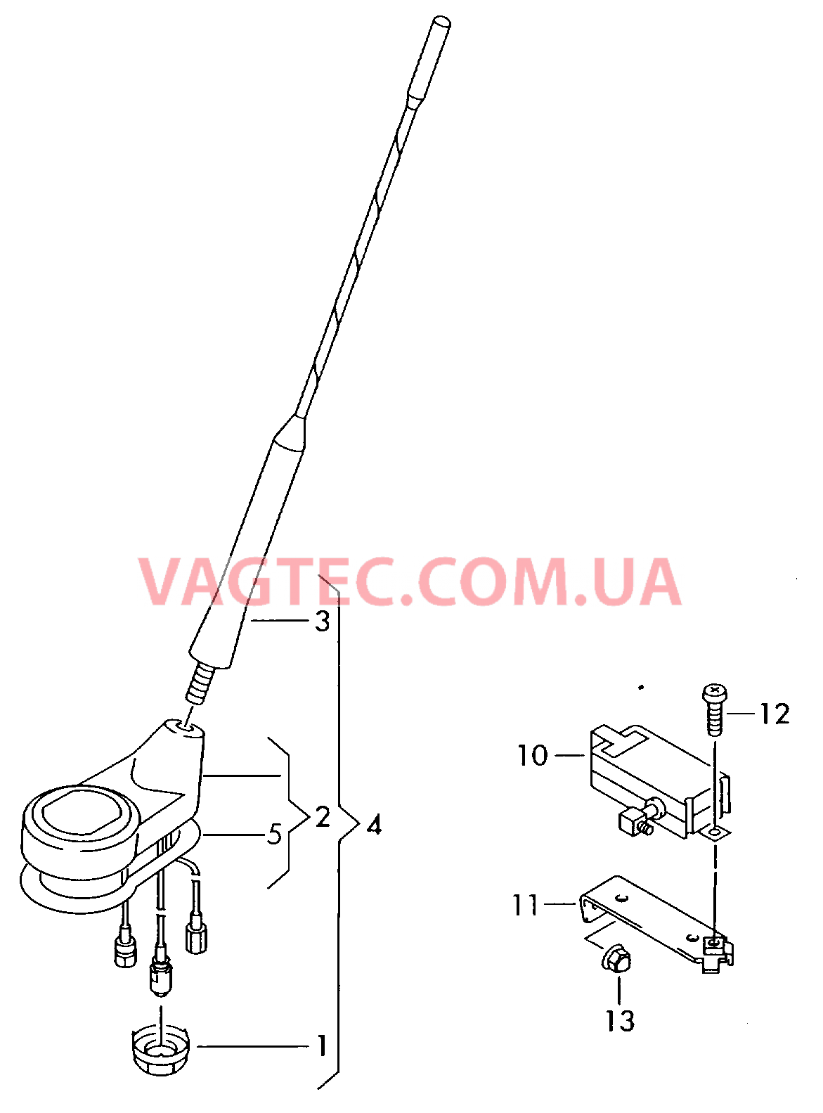 Антенна для крыши Cтержень антенны  для SEAT CO 2006