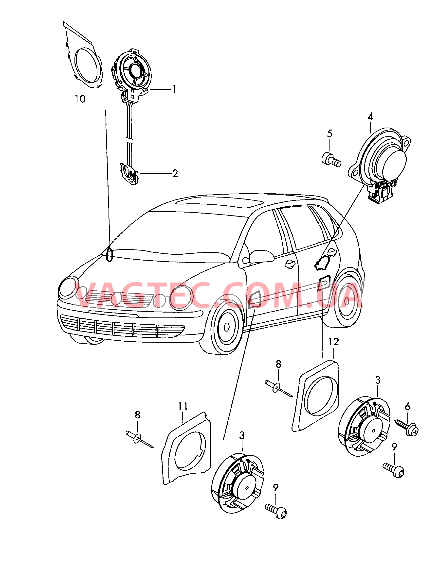 Электрические детали акустической системы  для SEAT Ibiza 2002-1