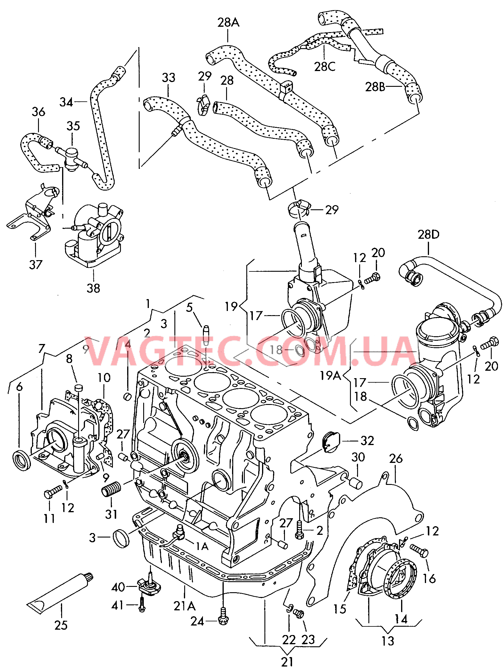 Блок цилиндров с поршнями Масляный поддон  для SEAT Arosa 2003